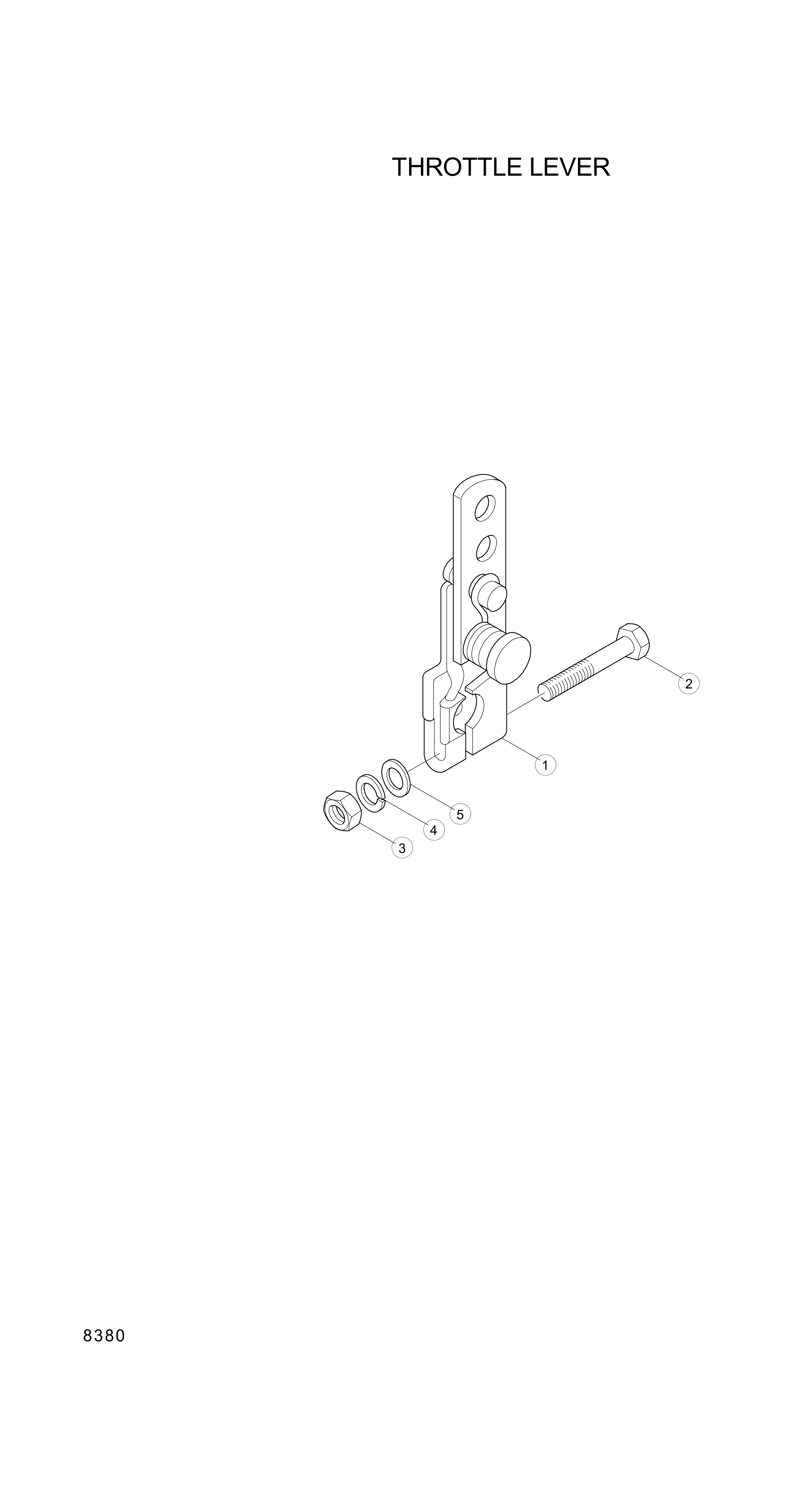 Technical drawing of Hyundai Construction Equipment YUBP-04998 LEVER-THROTTLE with dimensions and layout (figure 2)