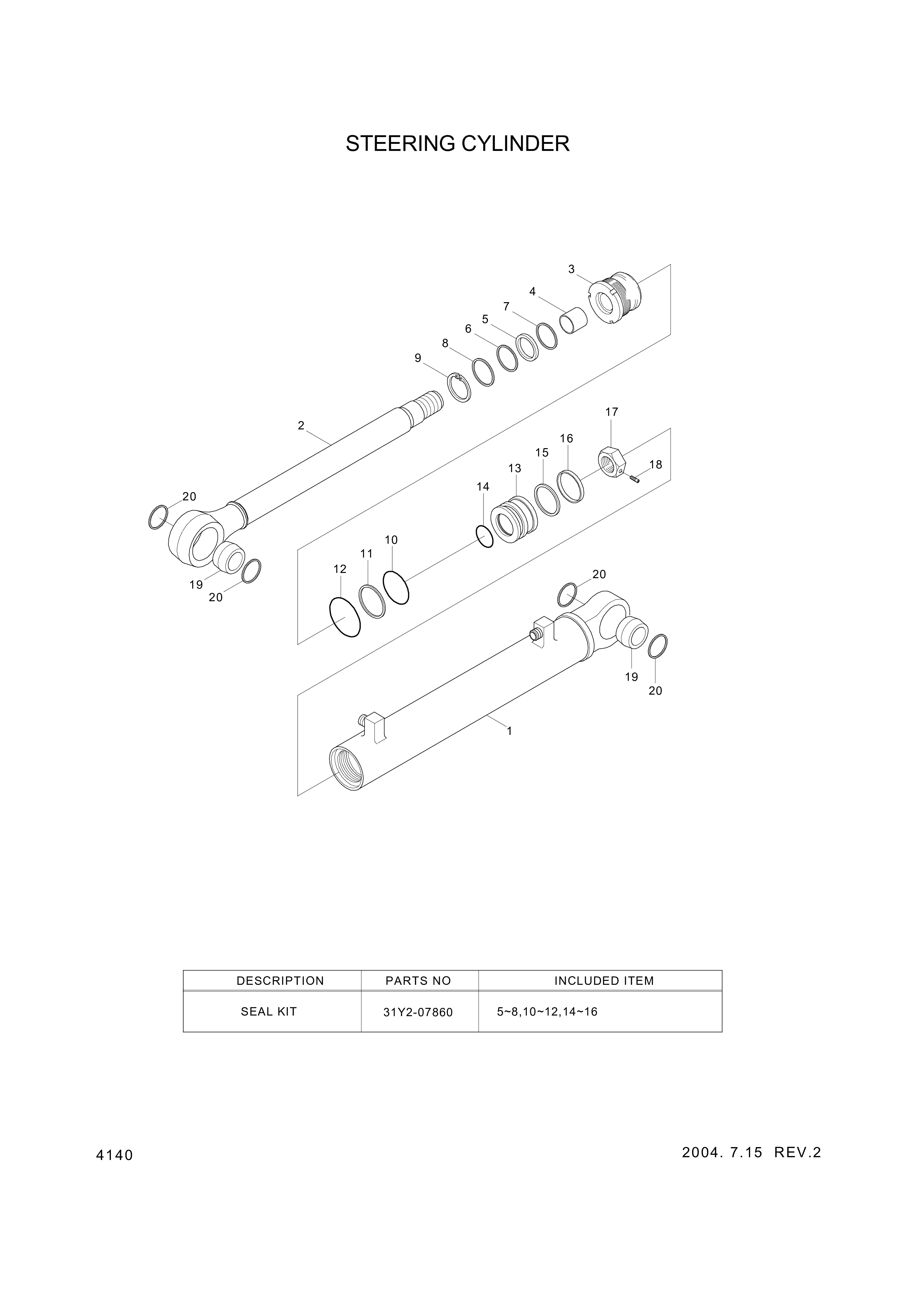 drawing for Hyundai Construction Equipment XKCC-00669 - PISTON-CYL