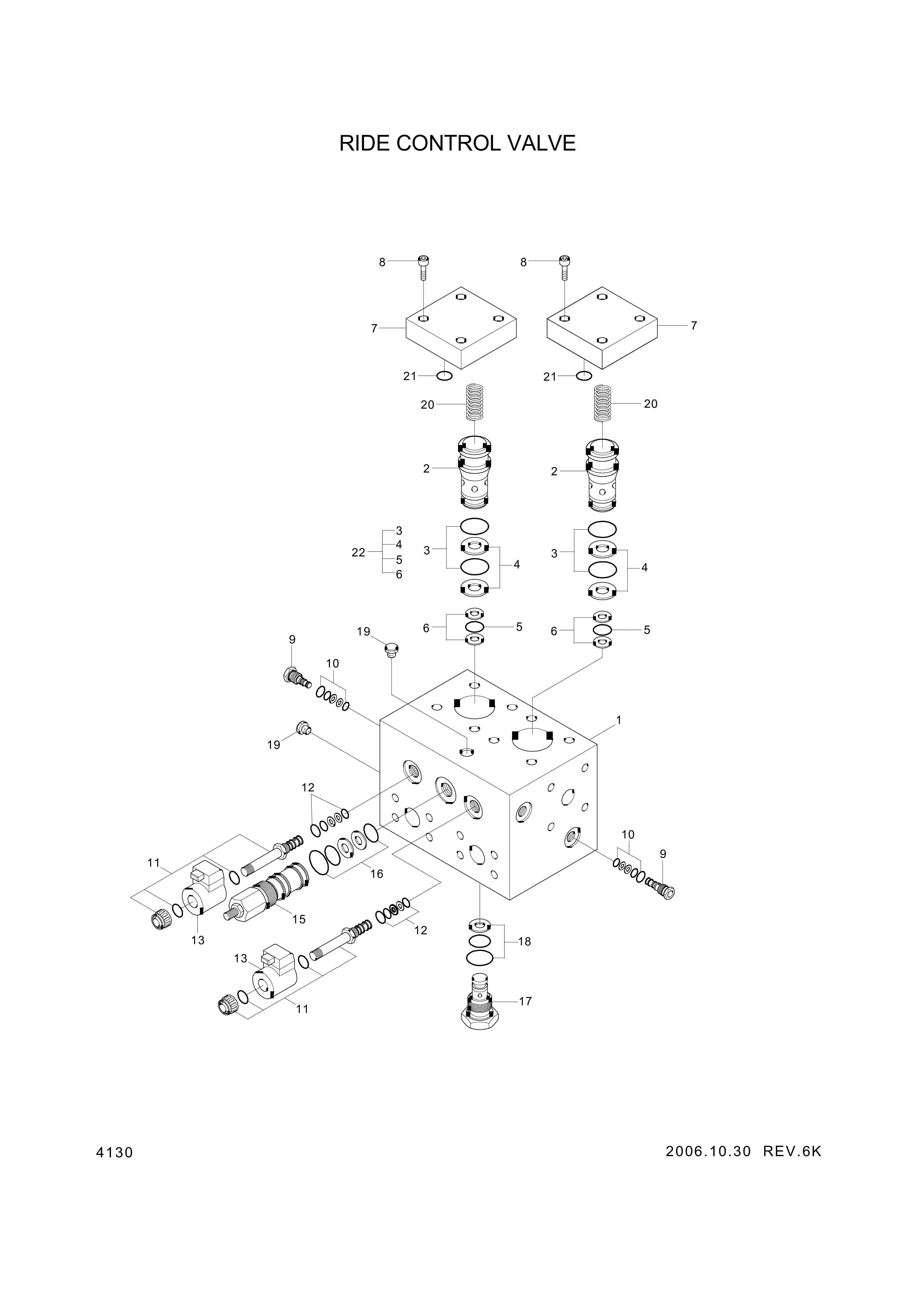 drawing for Hyundai Construction Equipment XKAL-00035 - MANIFOLD-VALVE