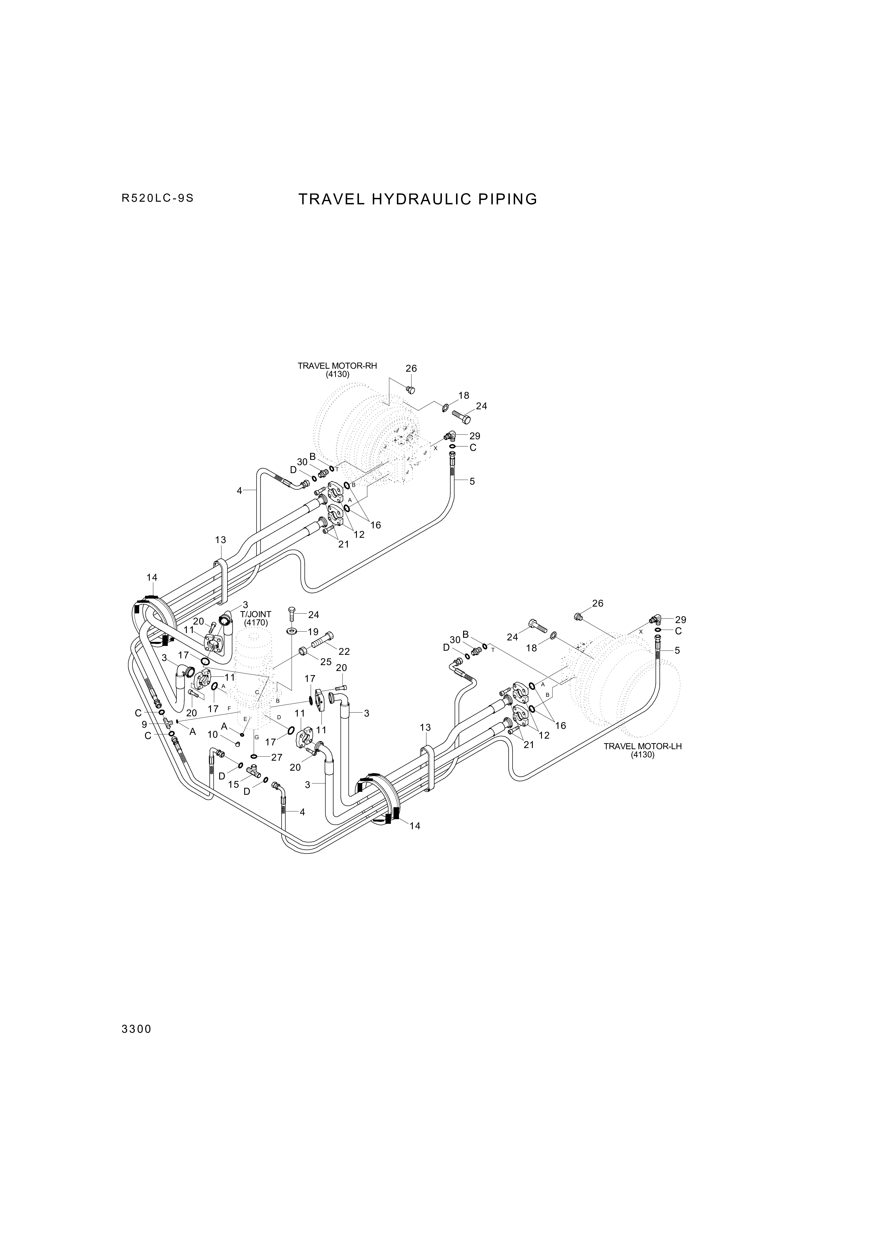 Technical drawing of Hyundai Construction Equipment P933-122060 HOSE ASSY-ORFS&amp;THD with dimensions and layout