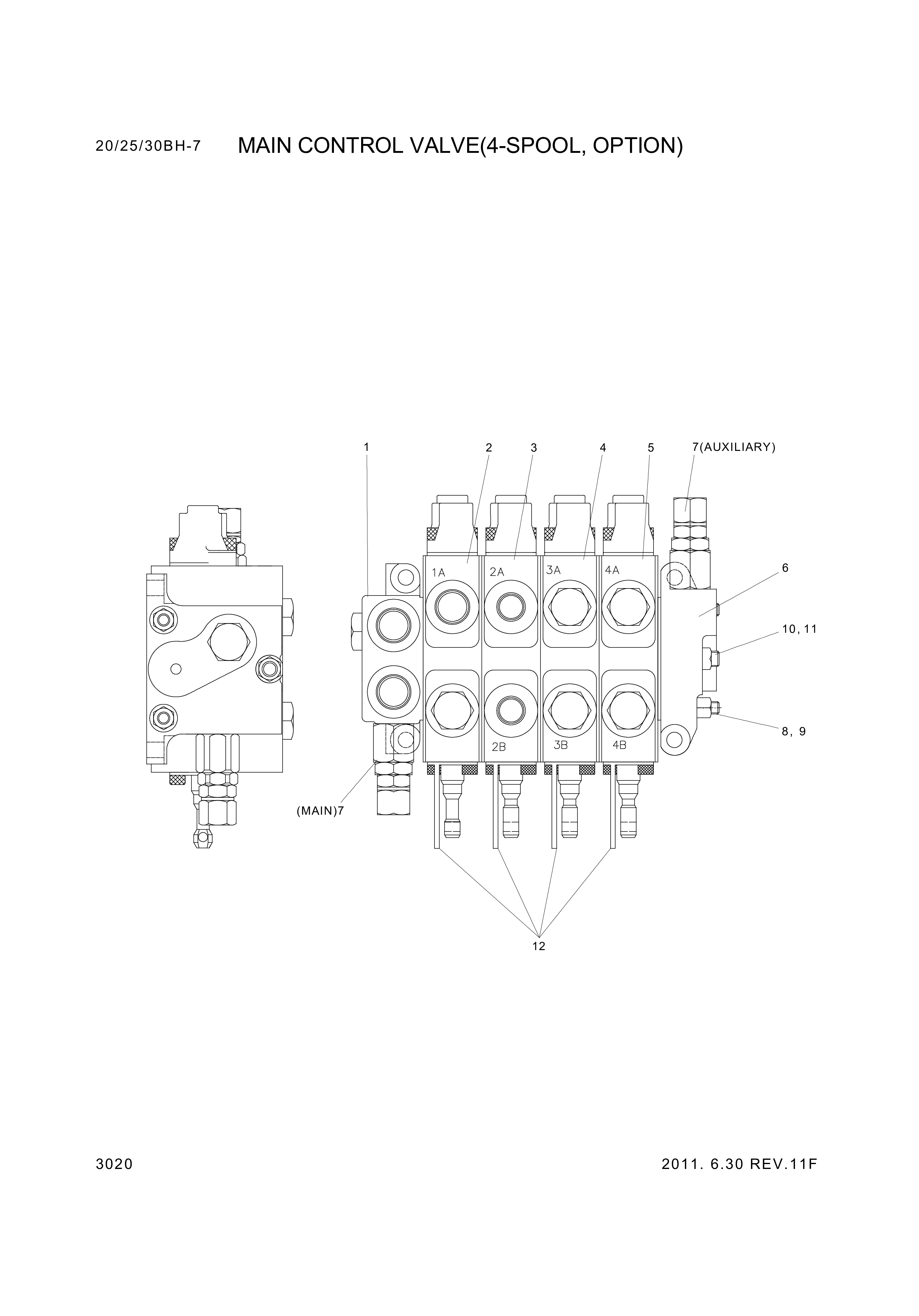 drawing for Hyundai Construction Equipment XKBF-00453 - BLOCK ASSY-AUX