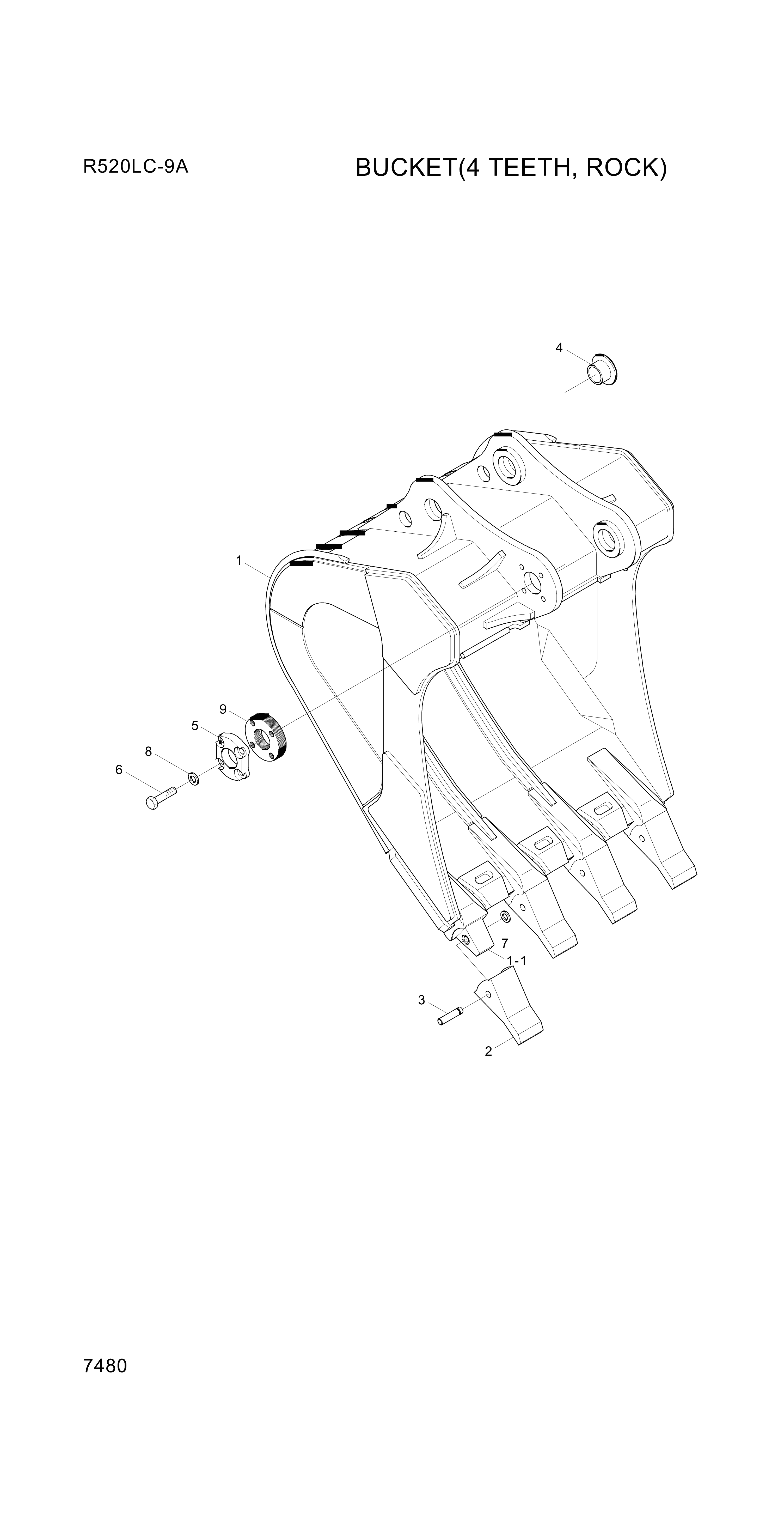 drawing for Hyundai Construction Equipment 61EQ-30030GG - TOOTH