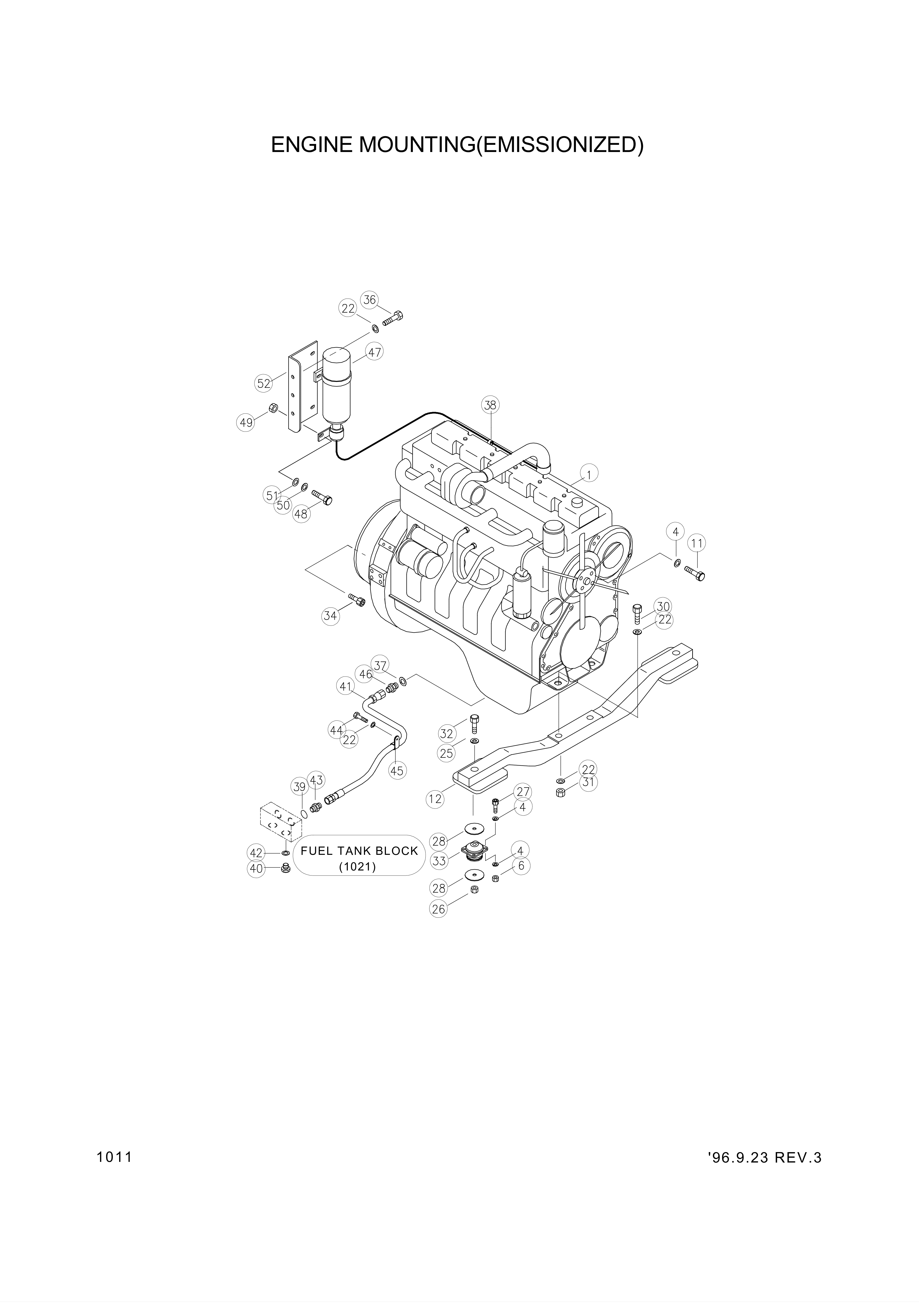 Technical drawing of Hyundai Construction Equipment S206-121002 NUT-HEX with dimensions and layout (figure 5)