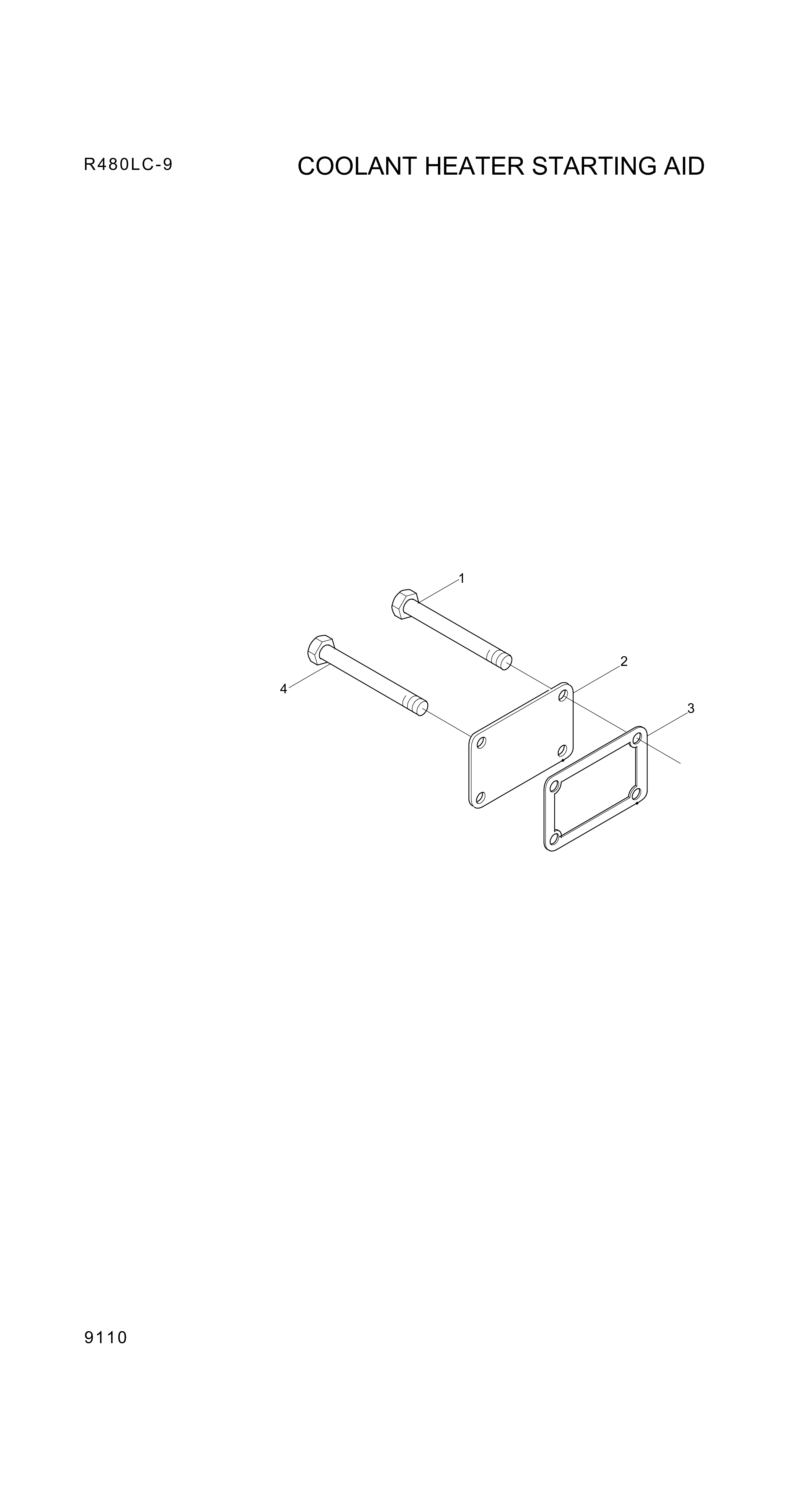 Technical drawing of Hyundai Construction Equipment YUBP-05001 PLATE-COVER with dimensions and layout (figure 4)