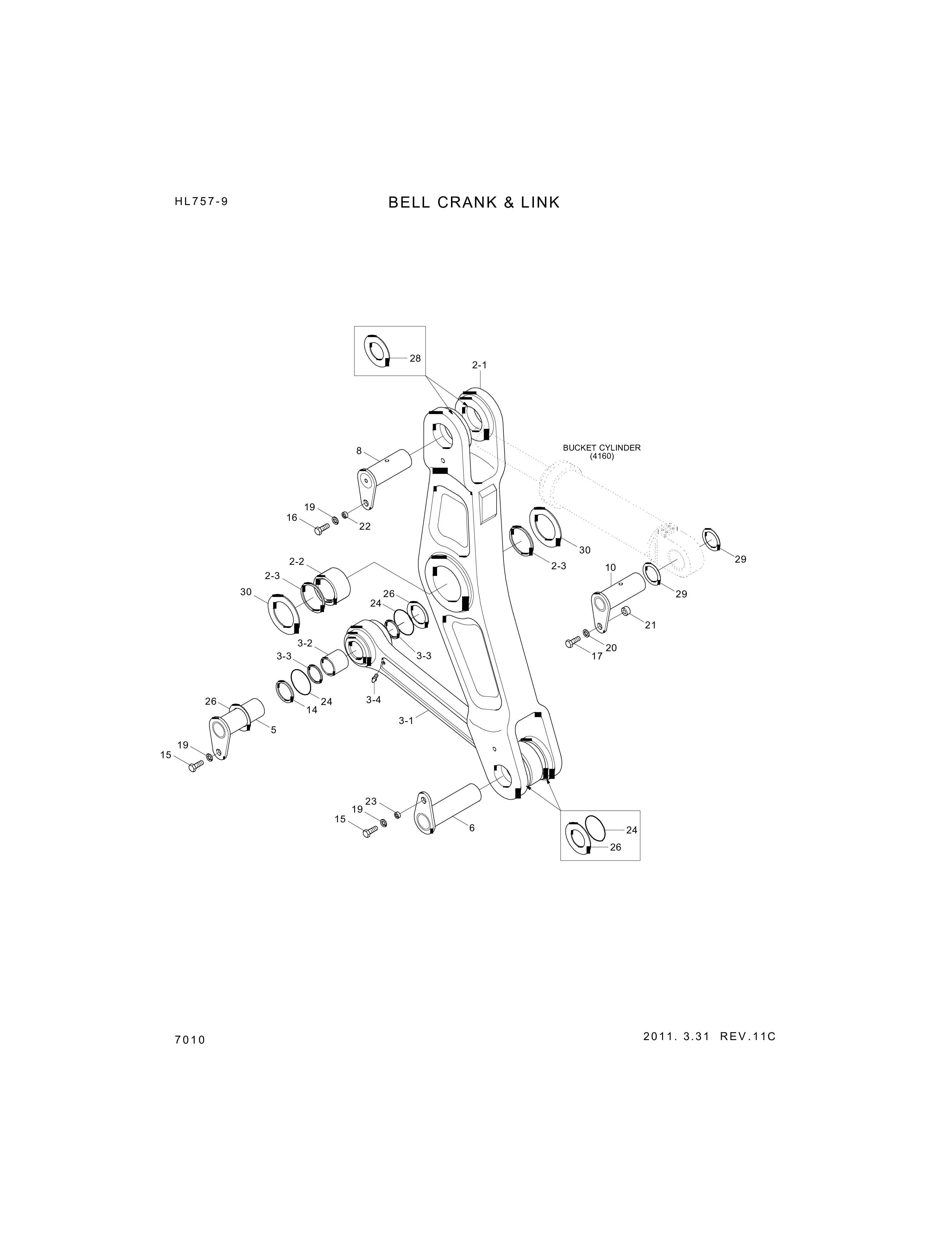 drawing for Hyundai Construction Equipment 61LM-15360 - PIN-JOINT