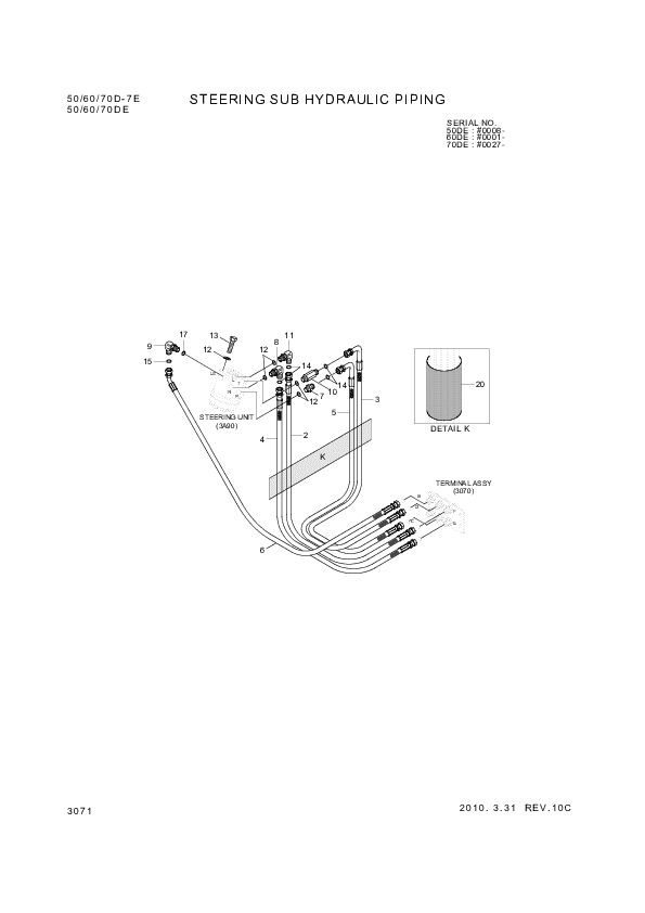 drawing for Hyundai Construction Equipment P930-064032 - HOSE ASSY-ORFS&THD