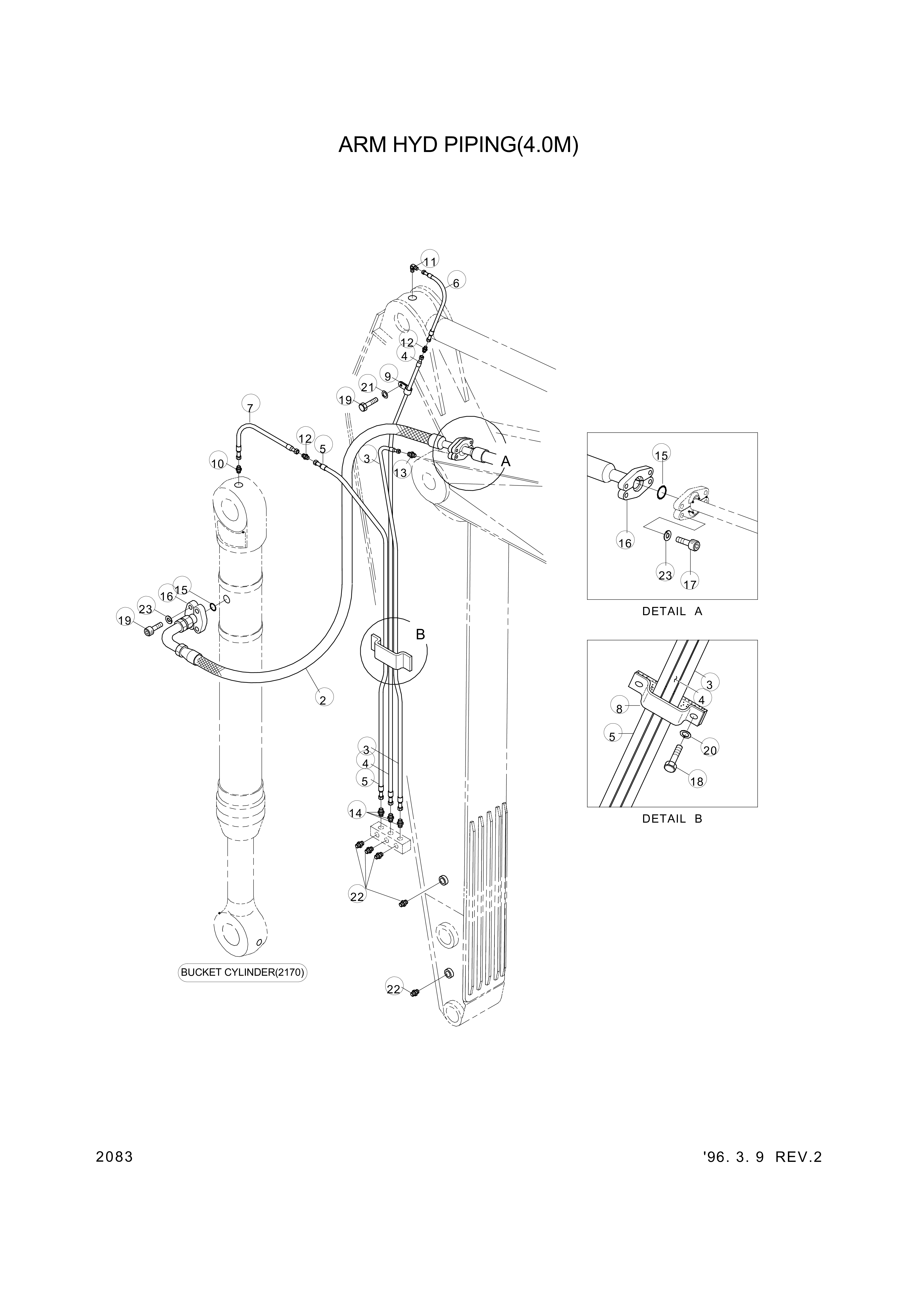 drawing for Hyundai Construction Equipment 61E7-03890 - PIPE ASSY-HYD