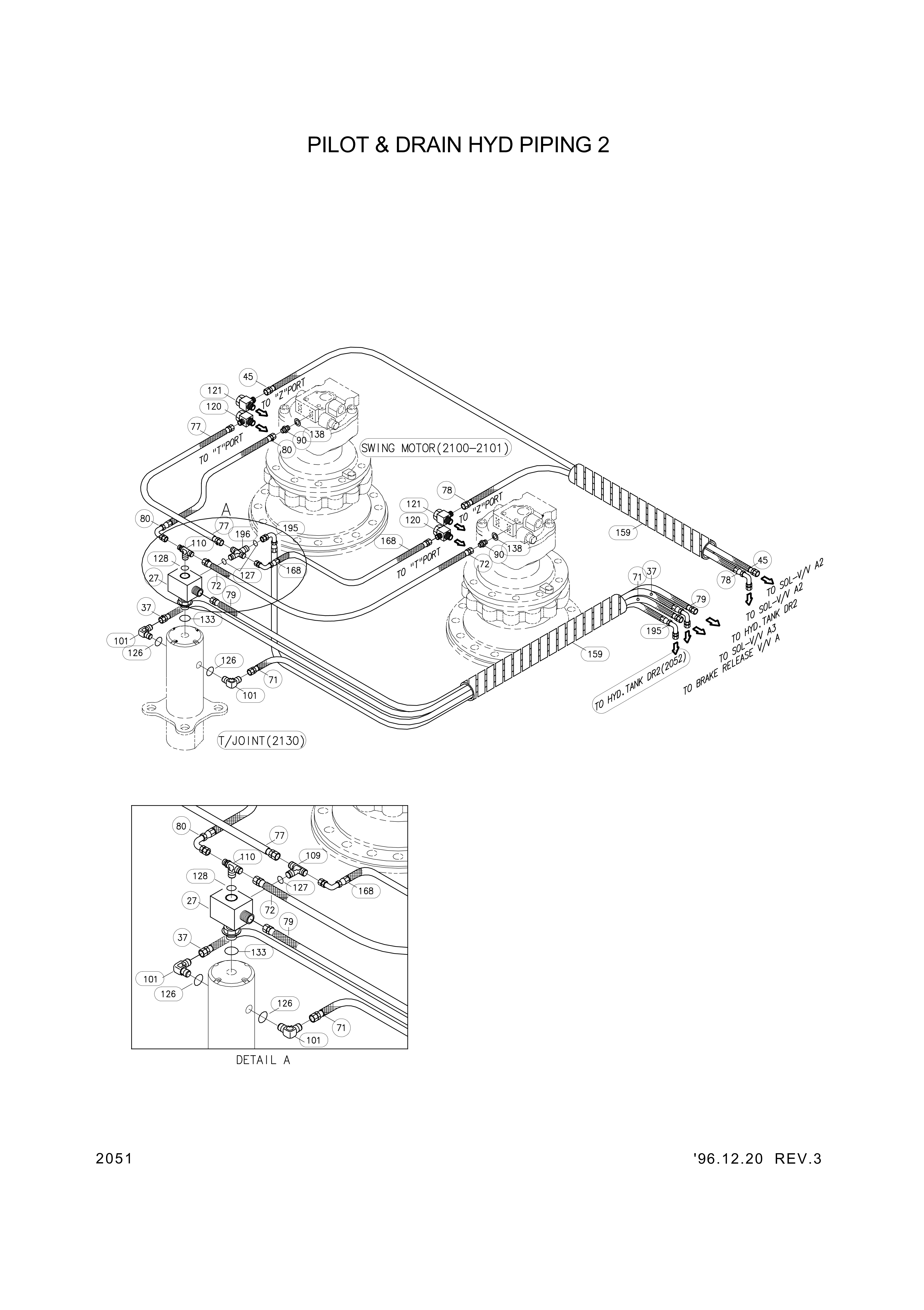 drawing for Hyundai Construction Equipment P600-122036 - HOSE ASSY-THD