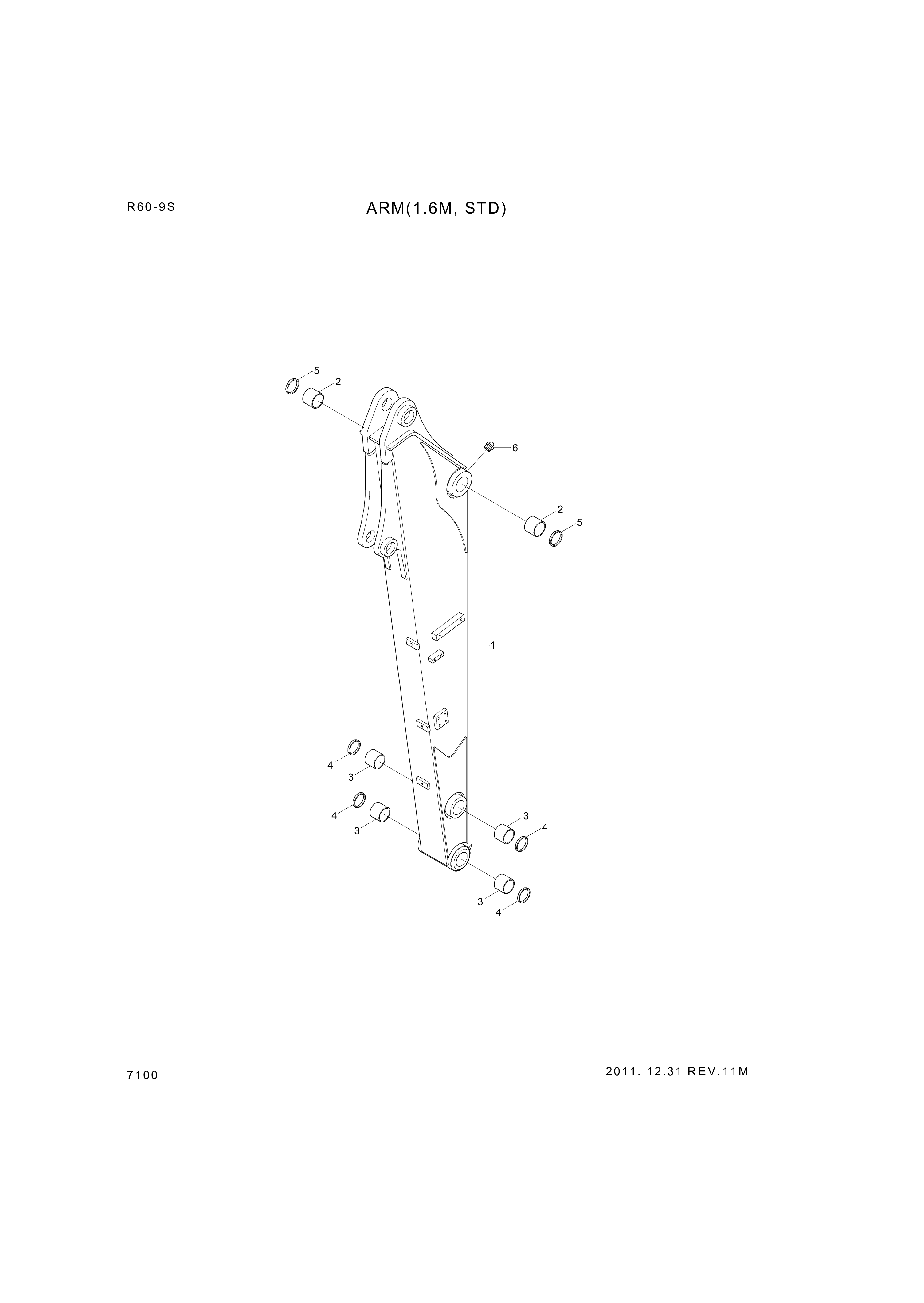 drawing for Hyundai Construction Equipment 61M9-90501 - BUSHING-PIN