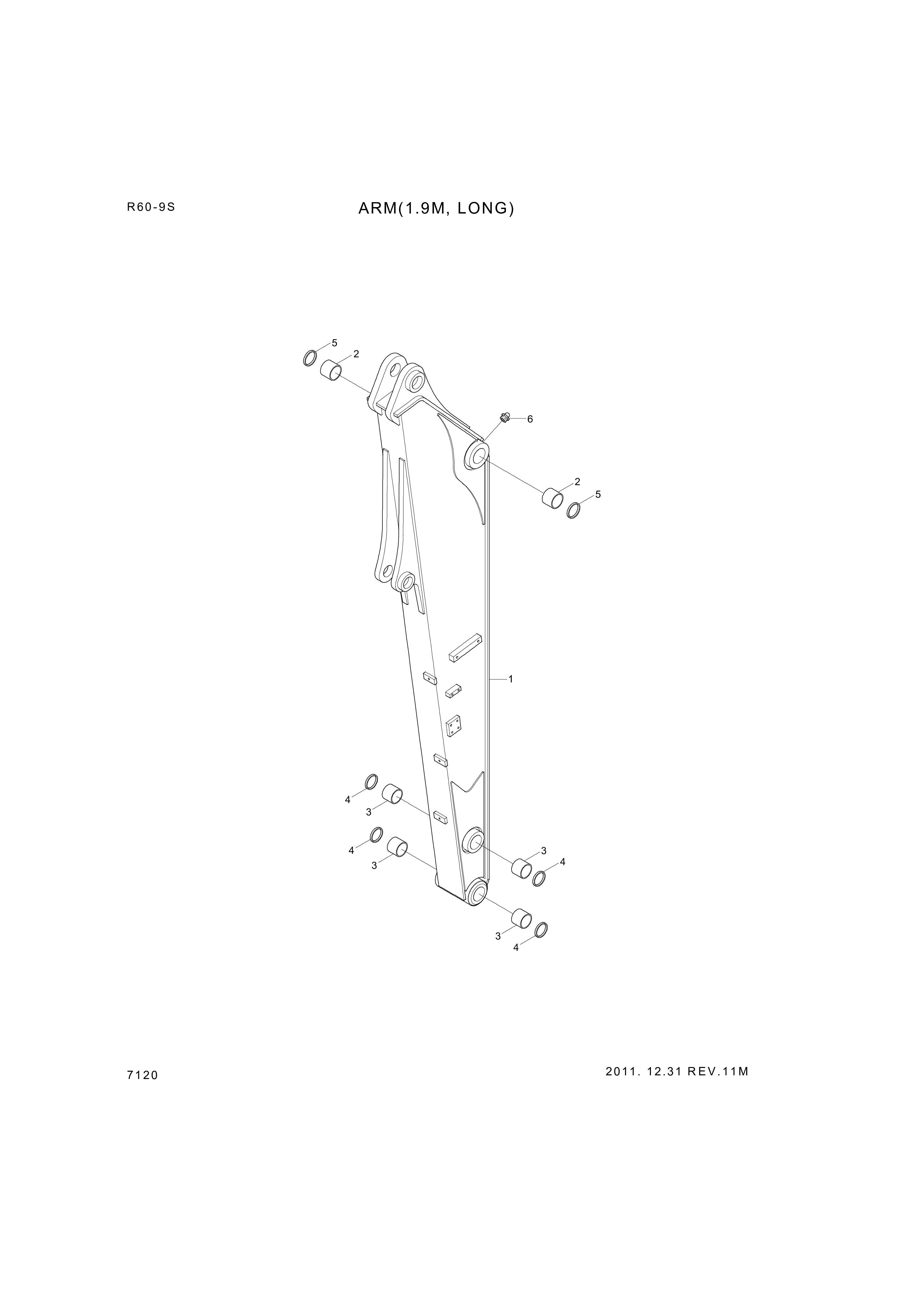 drawing for Hyundai Construction Equipment 61M9-90501 - BUSHING-PIN