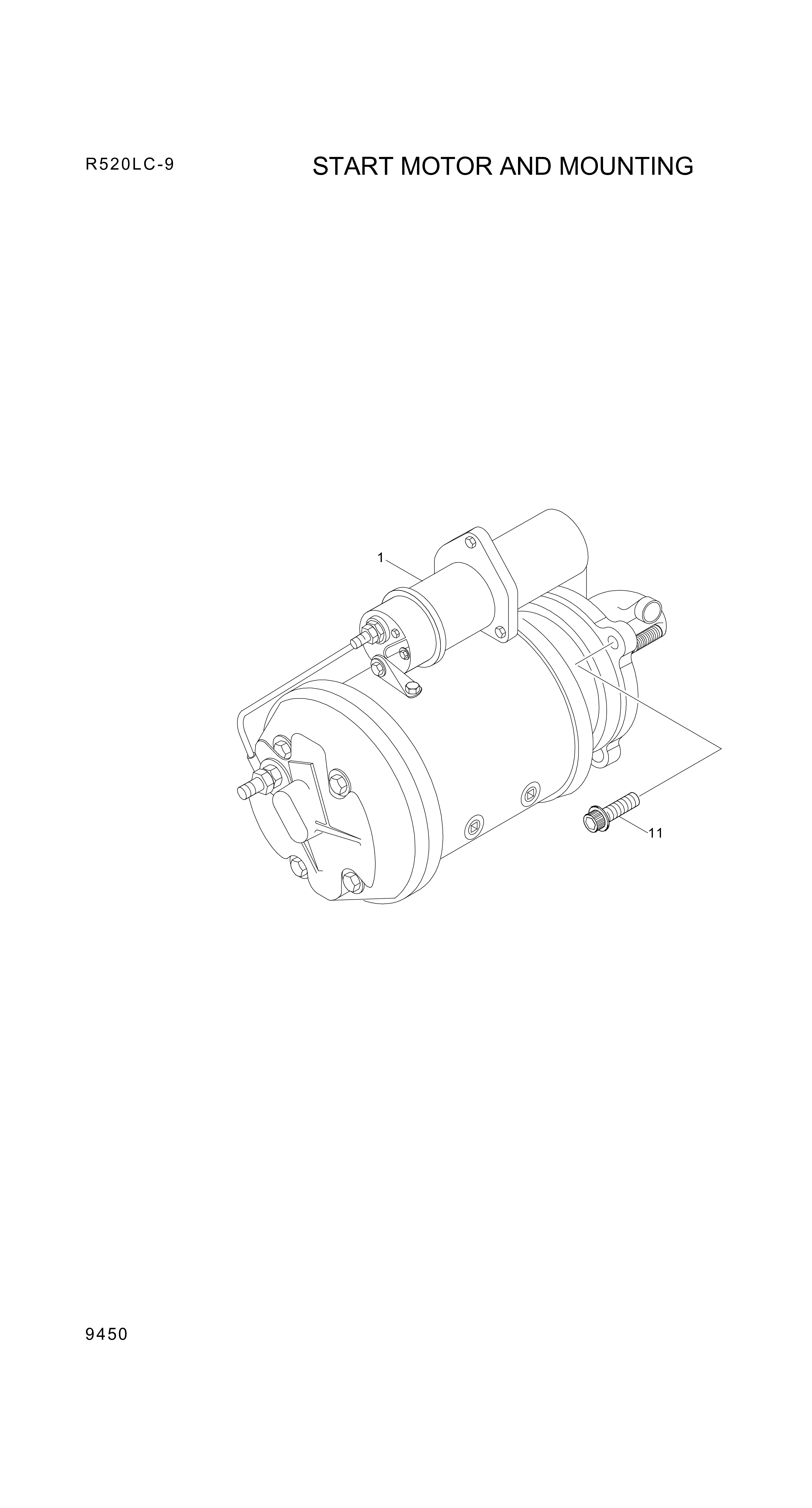 drawing for Hyundai Construction Equipment YUBP-04891 - MOTOR ASSY-START