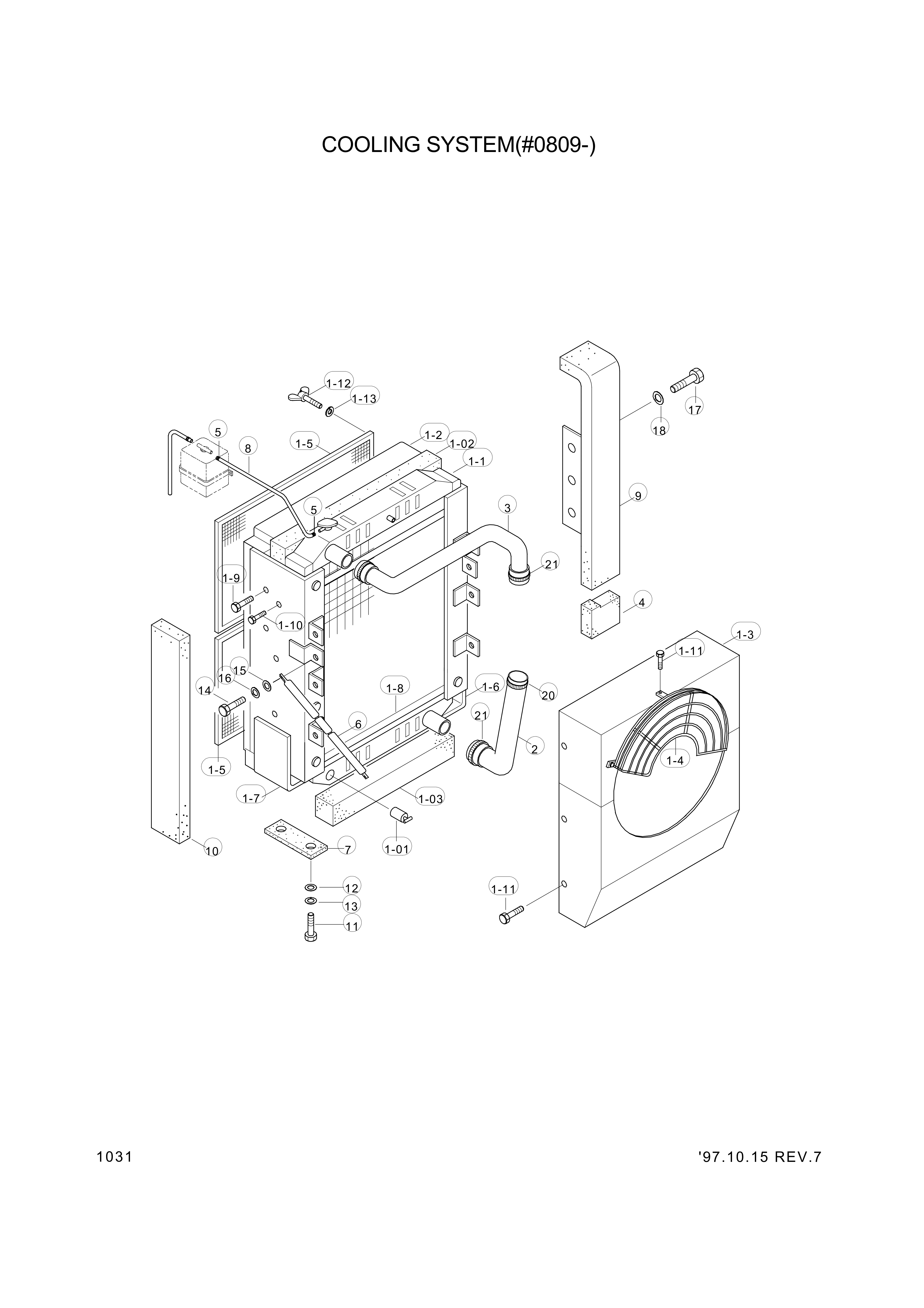 Technical drawing of Hyundai Construction Equipment 9327309-05 BOLT-HEX with dimensions and layout (figure 5)