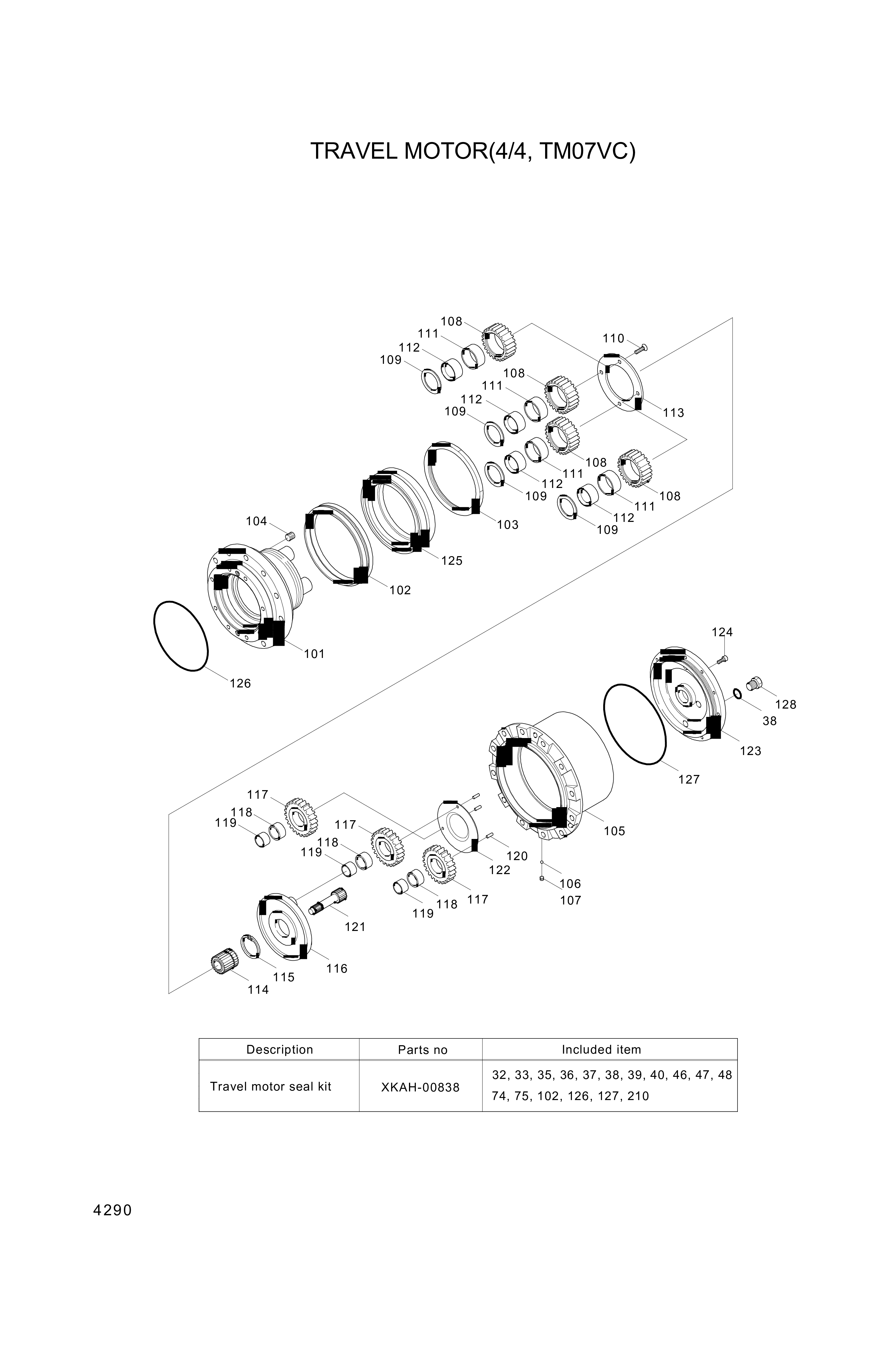 Technical drawing of Hyundai Construction Equipment XKAH-00803 GEAR-DRIVE with dimensions and layout (figure 5)