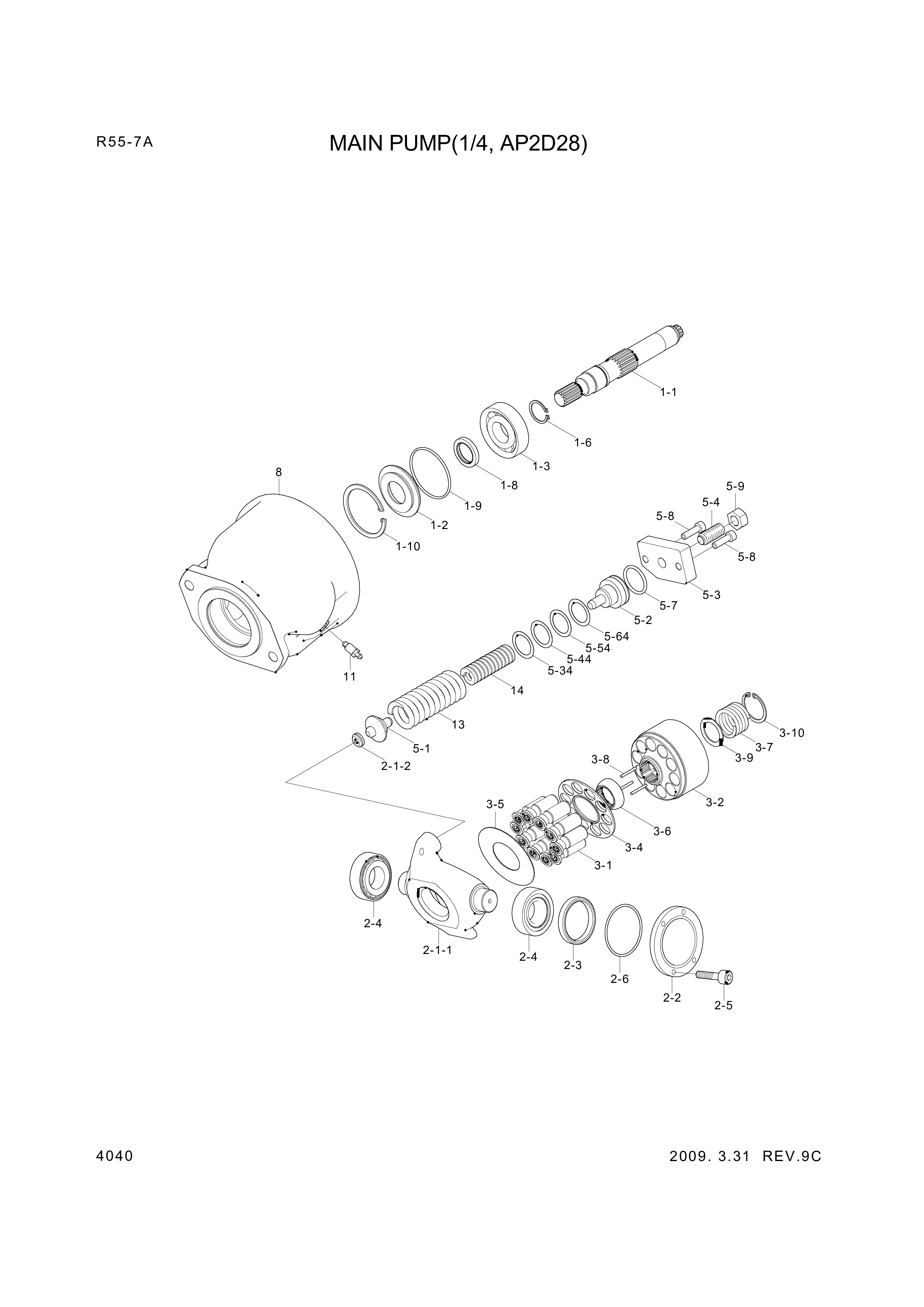 drawing for Hyundai Construction Equipment R971019913 - SPRING