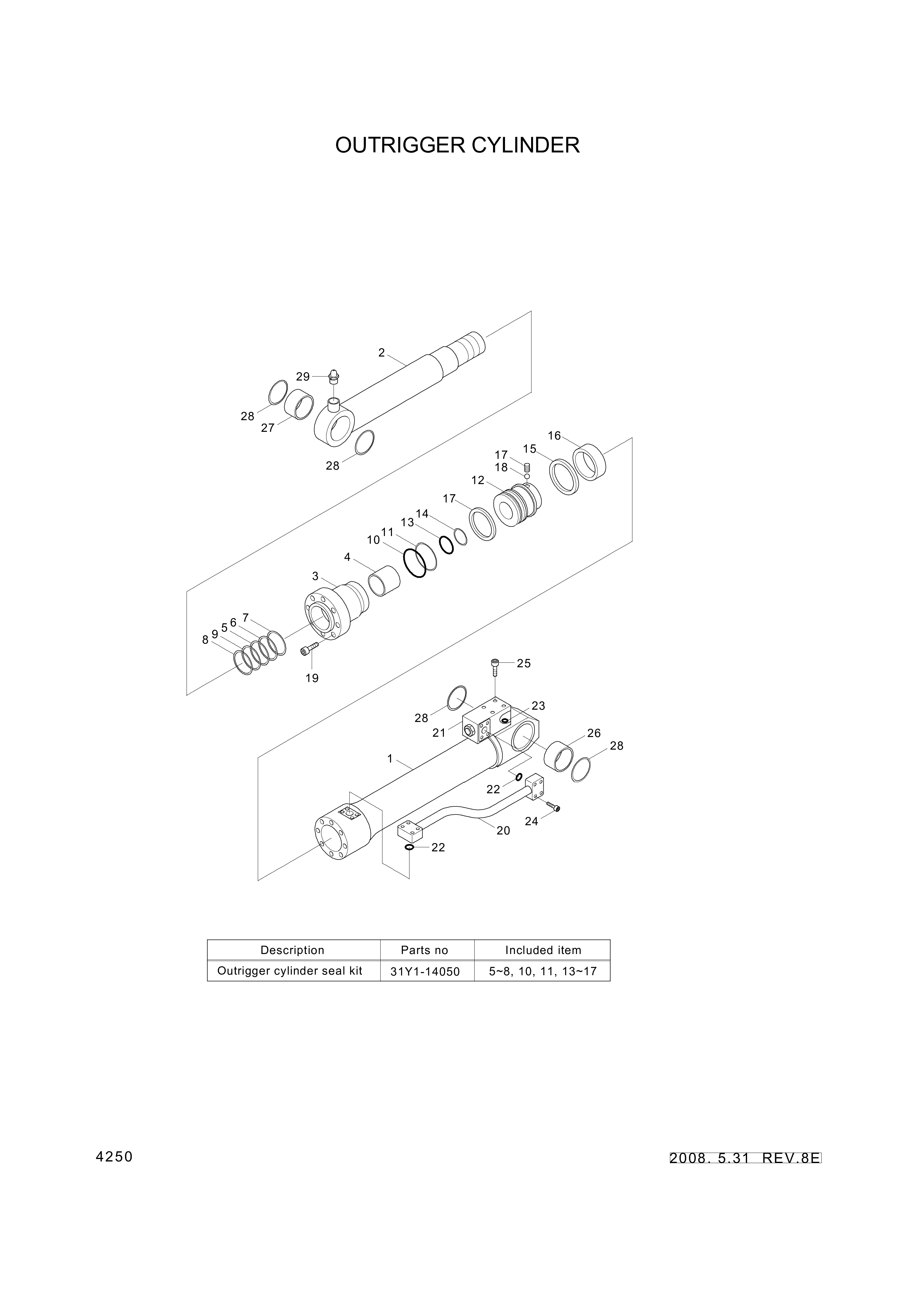 drawing for Hyundai Construction Equipment 31YC-12070 - BUSHING-PIN