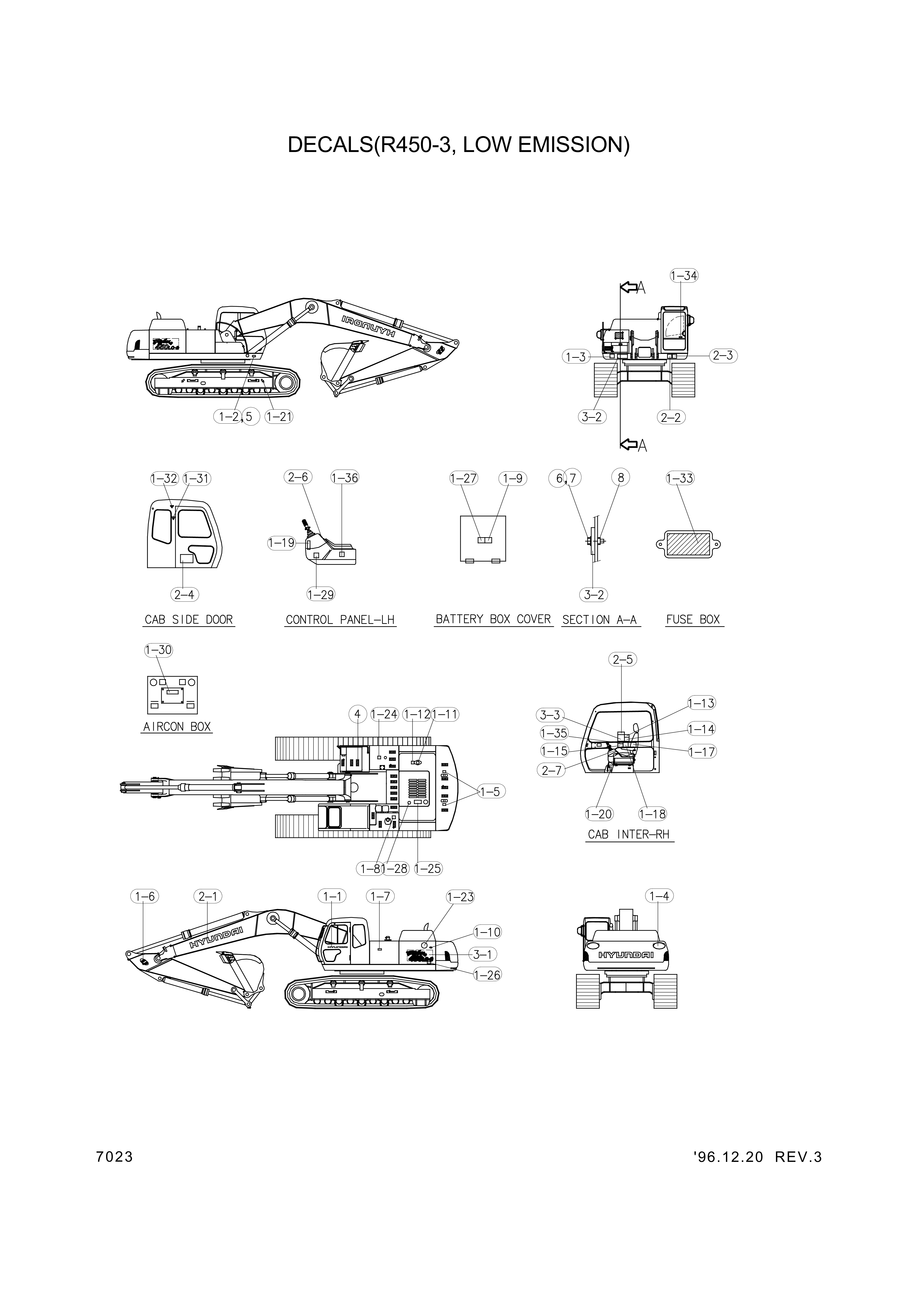 drawing for Hyundai Construction Equipment 94E7-00230 - DECAL-LIFT CHART