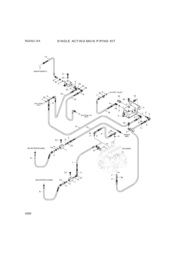 drawing for Hyundai Construction Equipment P930-062036 - HOSE ASSY-ORFS&THD