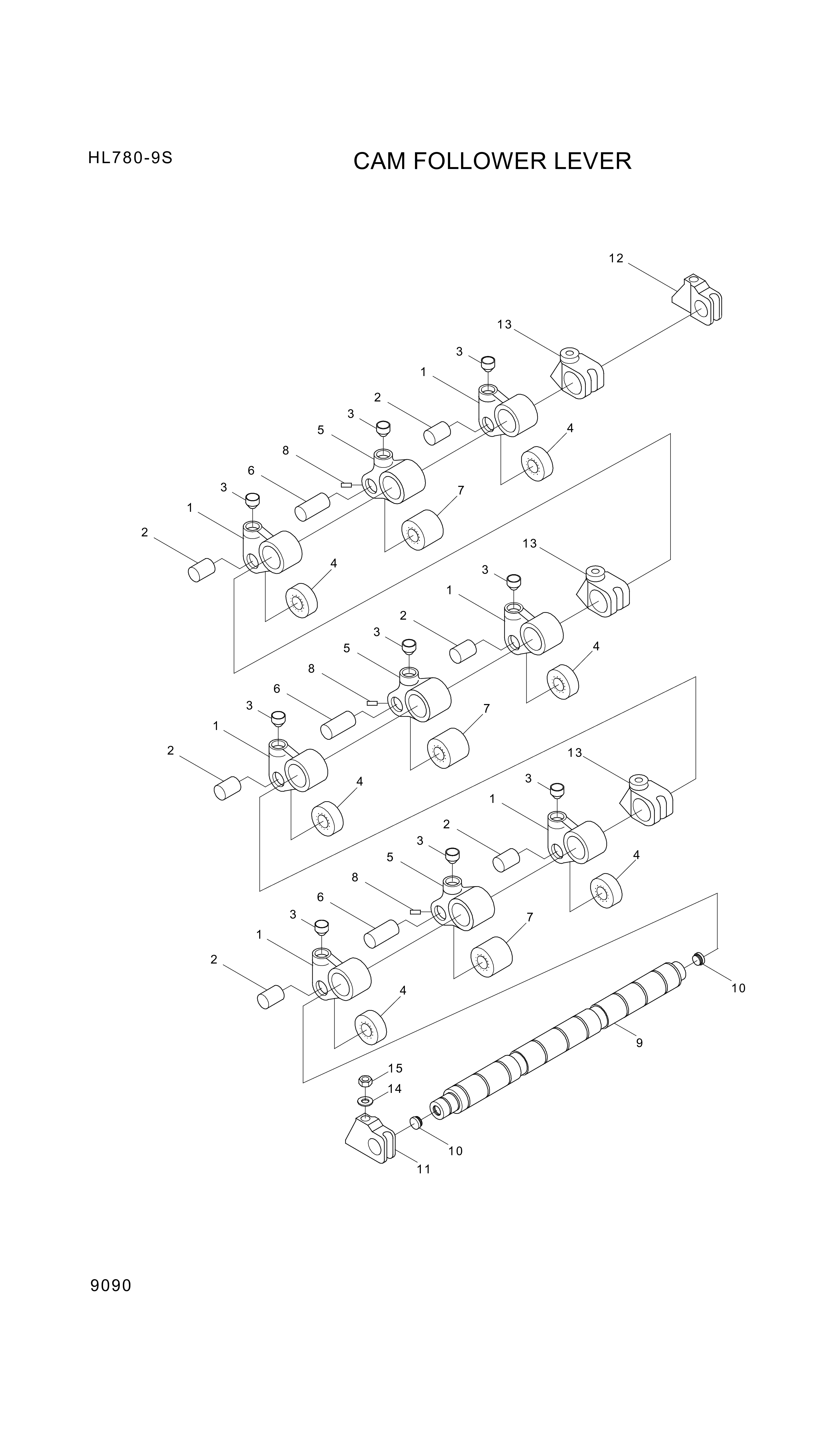 drawing for Hyundai Construction Equipment YUBP-04927 - LEVER-CAMFOLLOW