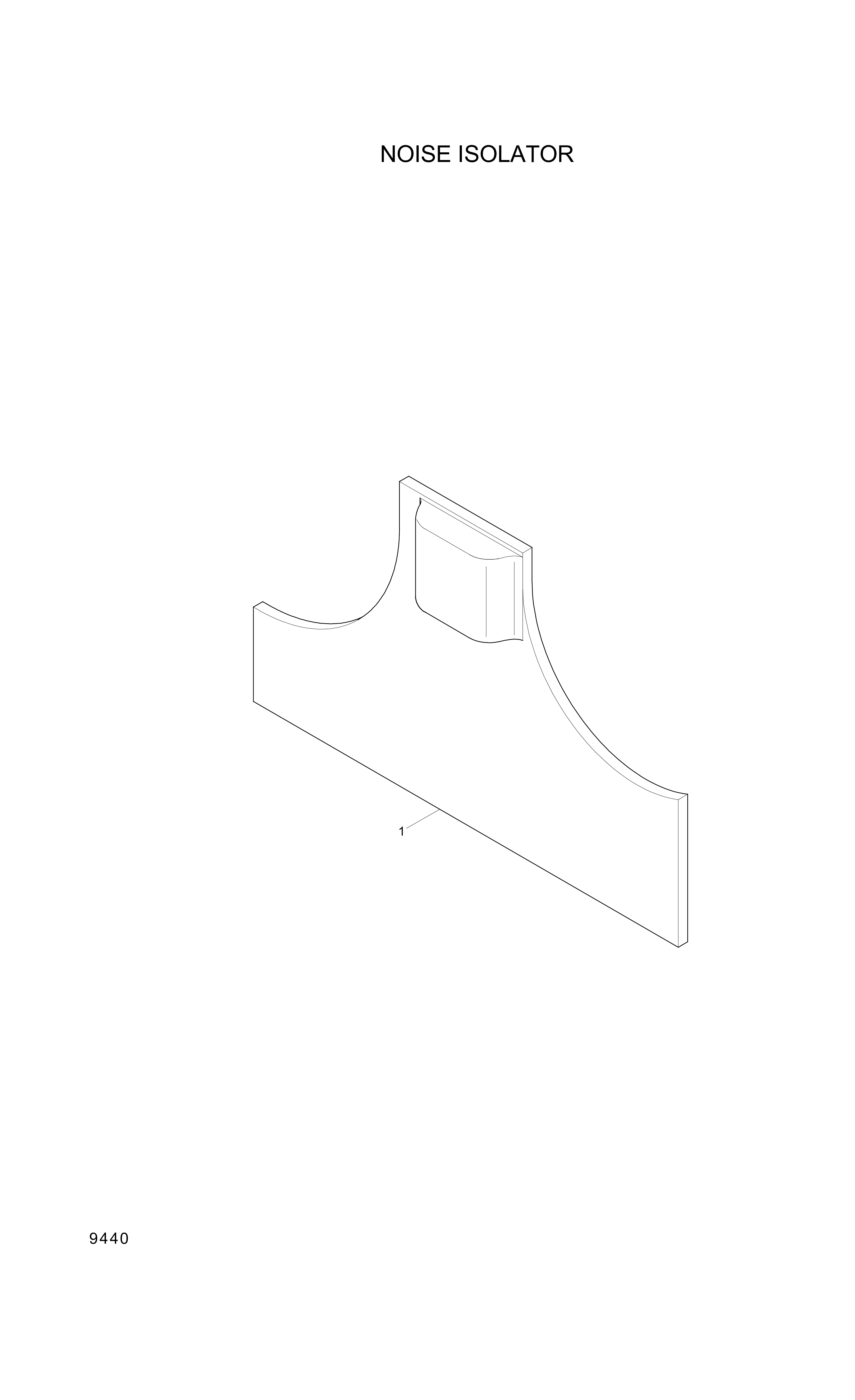 Technical drawing of Hyundai Construction Equipment YUBP-05825 INSULATOR-NOISE with dimensions and layout