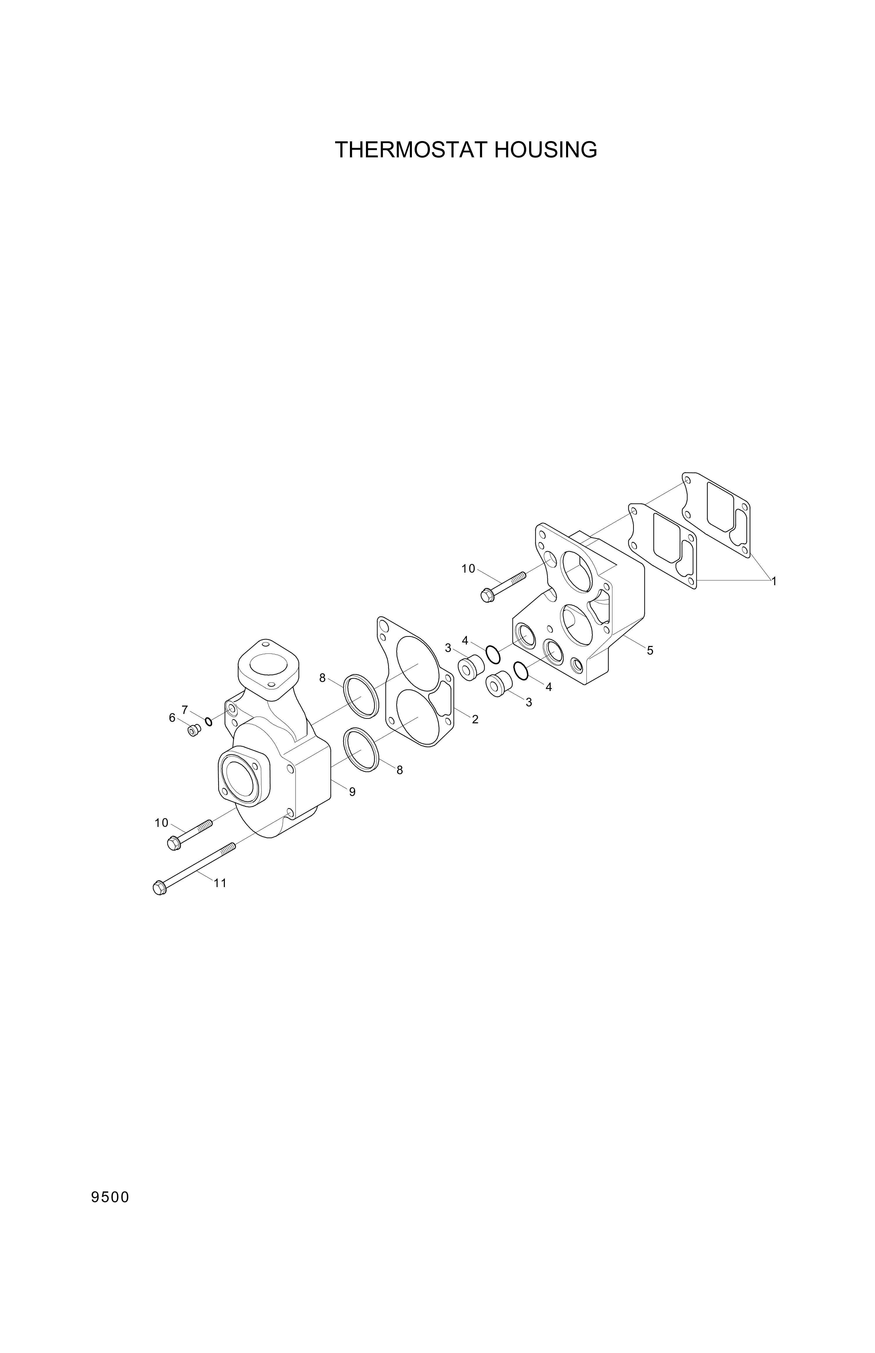 drawing for Hyundai Construction Equipment 3084879 - SEAL-THERMOSTAT