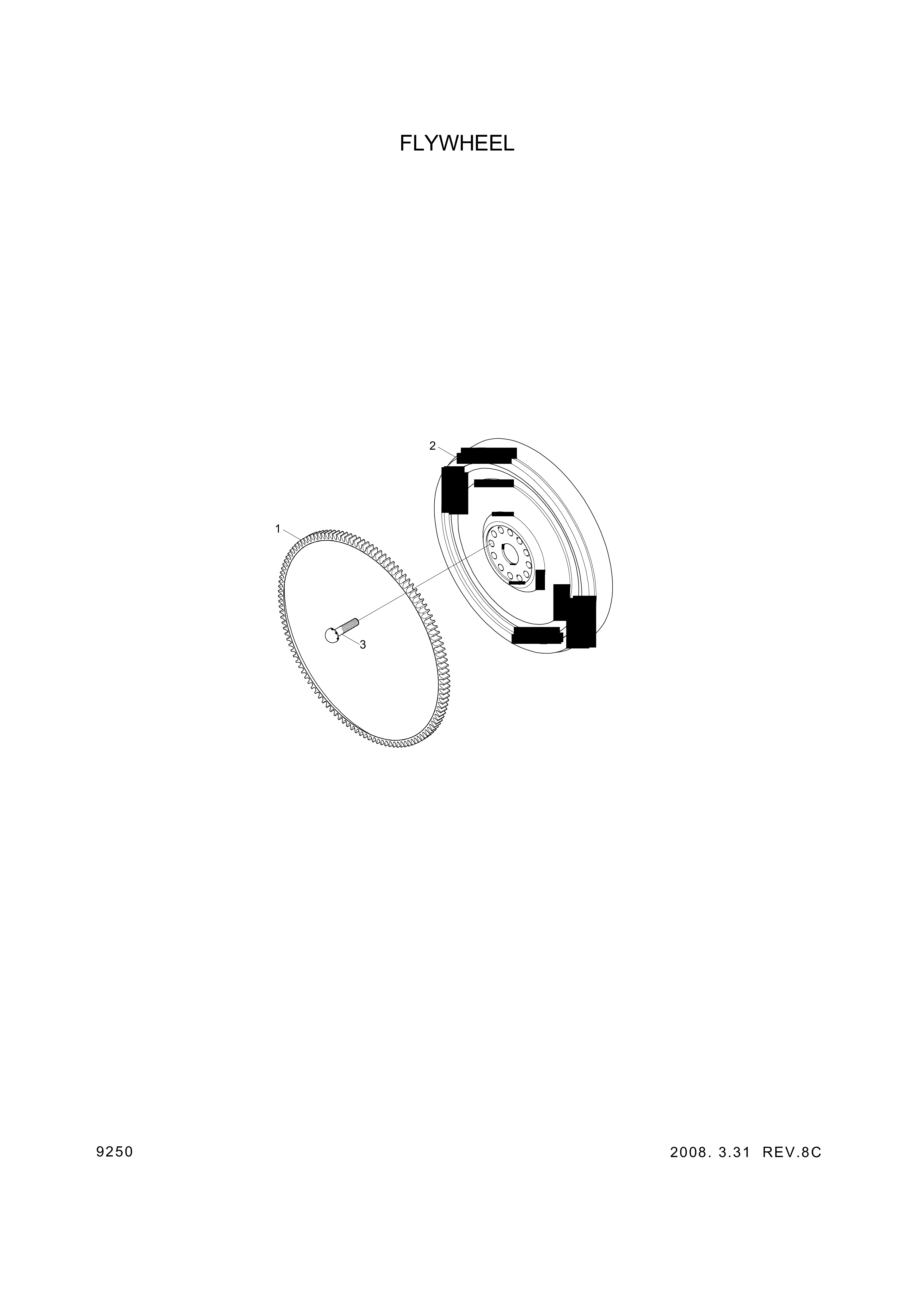 Technical drawing of Hyundai Construction Equipment YUBP-05707 SCREW-TWELVE with dimensions and layout