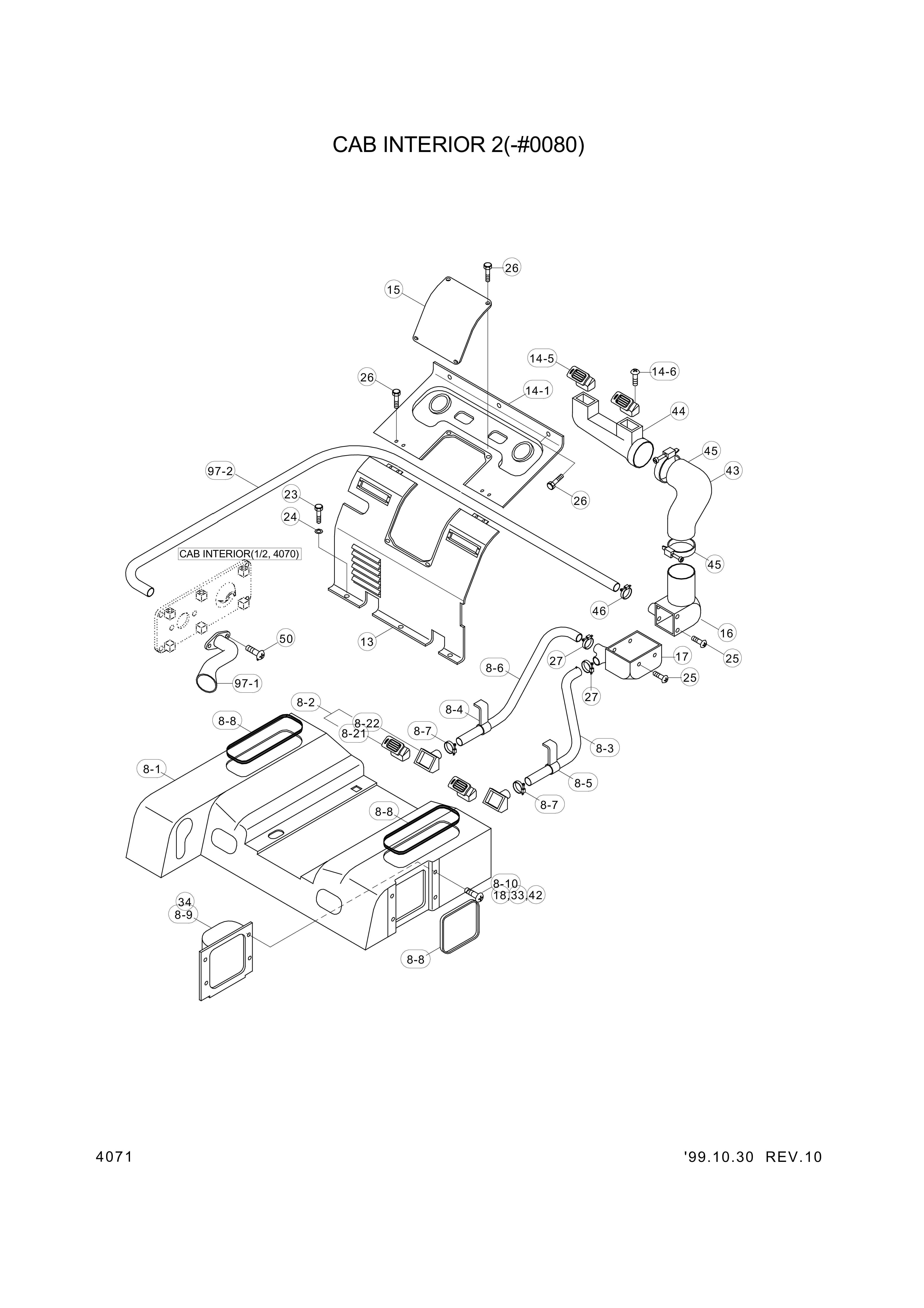 drawing for Hyundai Construction Equipment 97490-34000 - VENT-AIR