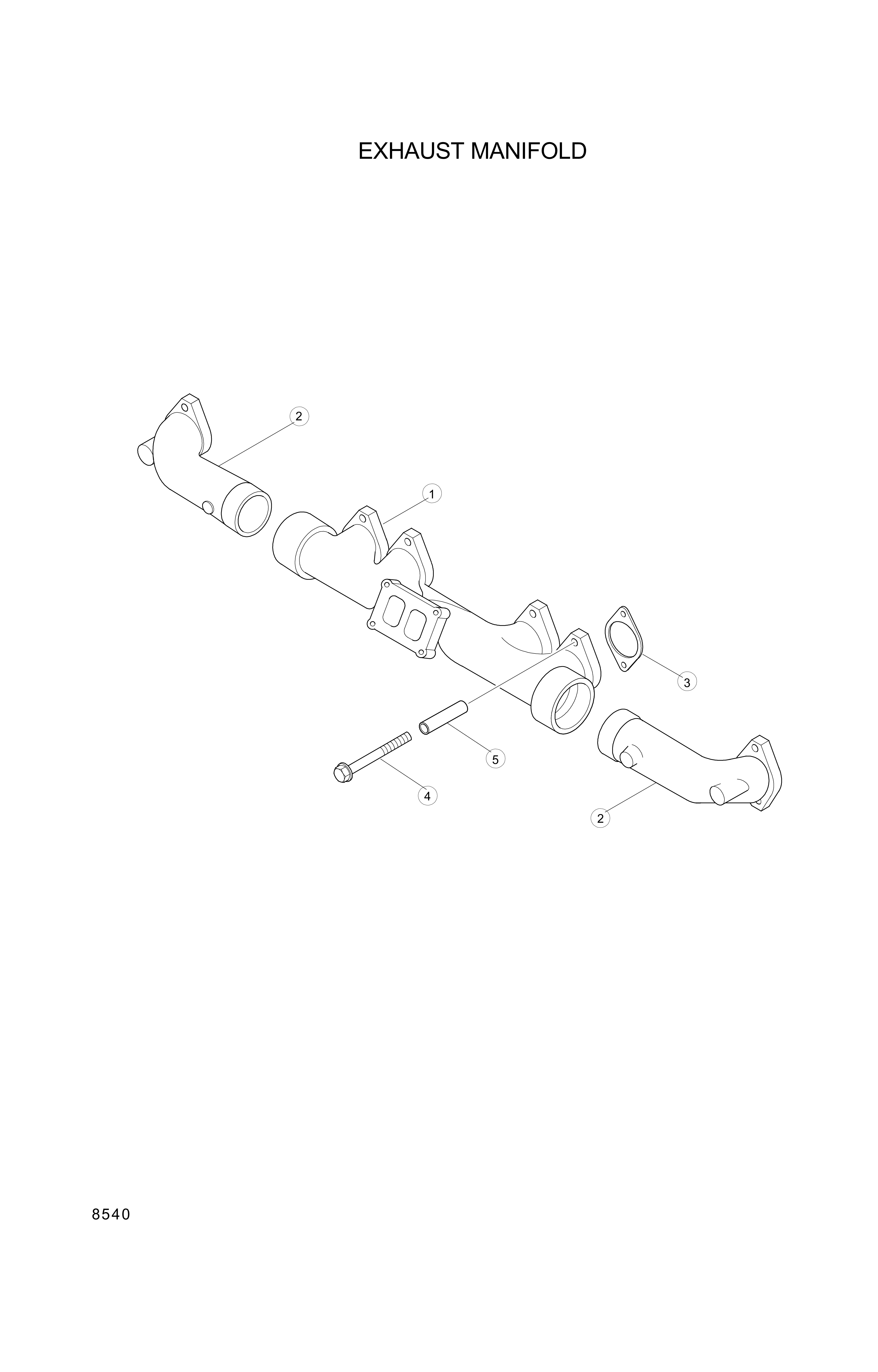 drawing for Hyundai Construction Equipment YUBP-06870 - MANIFOLD-EXH