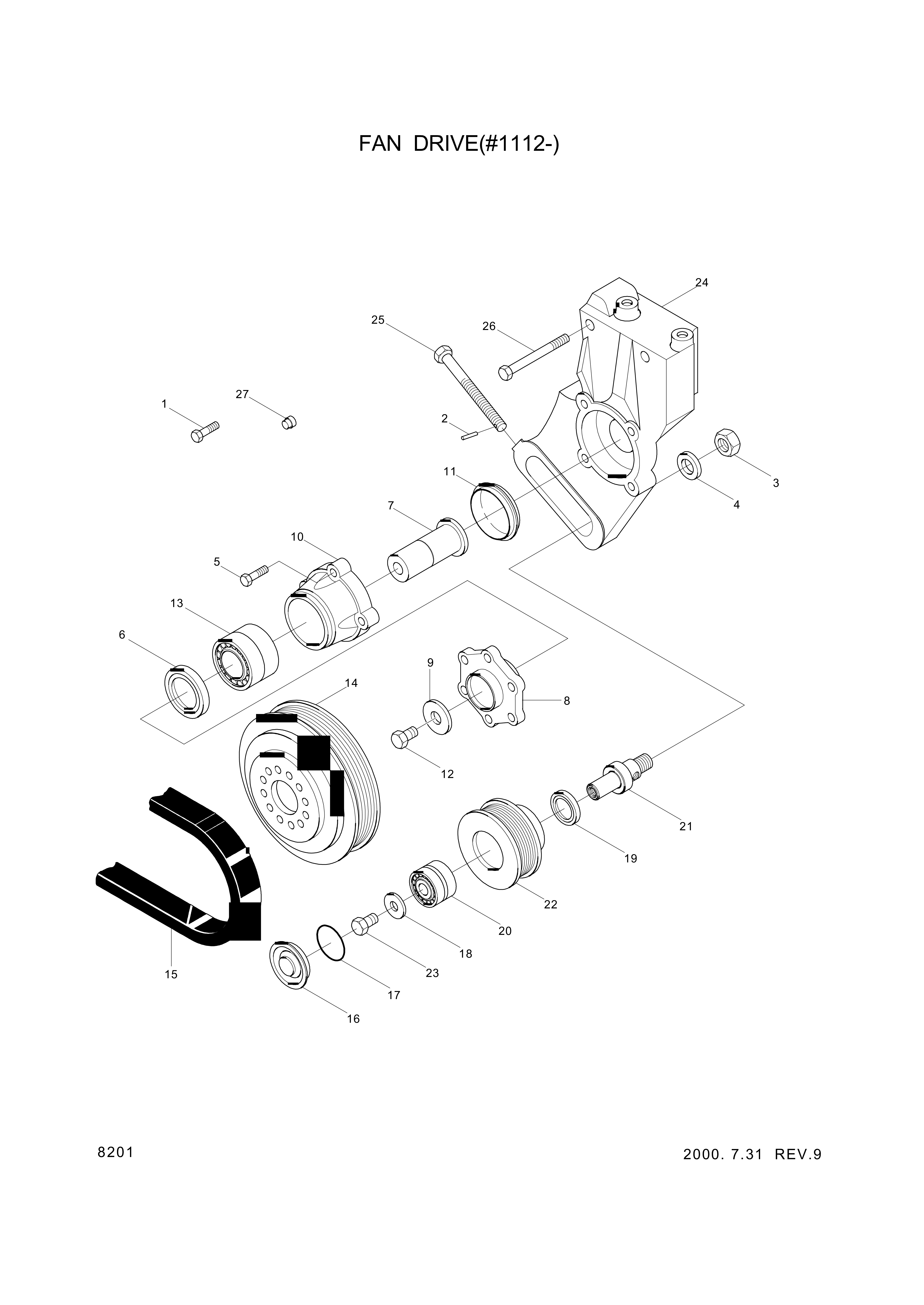 Technical drawing of Hyundai Construction Equipment YUBP-06798 SCREW-HEX with dimensions and layout (figure 3)