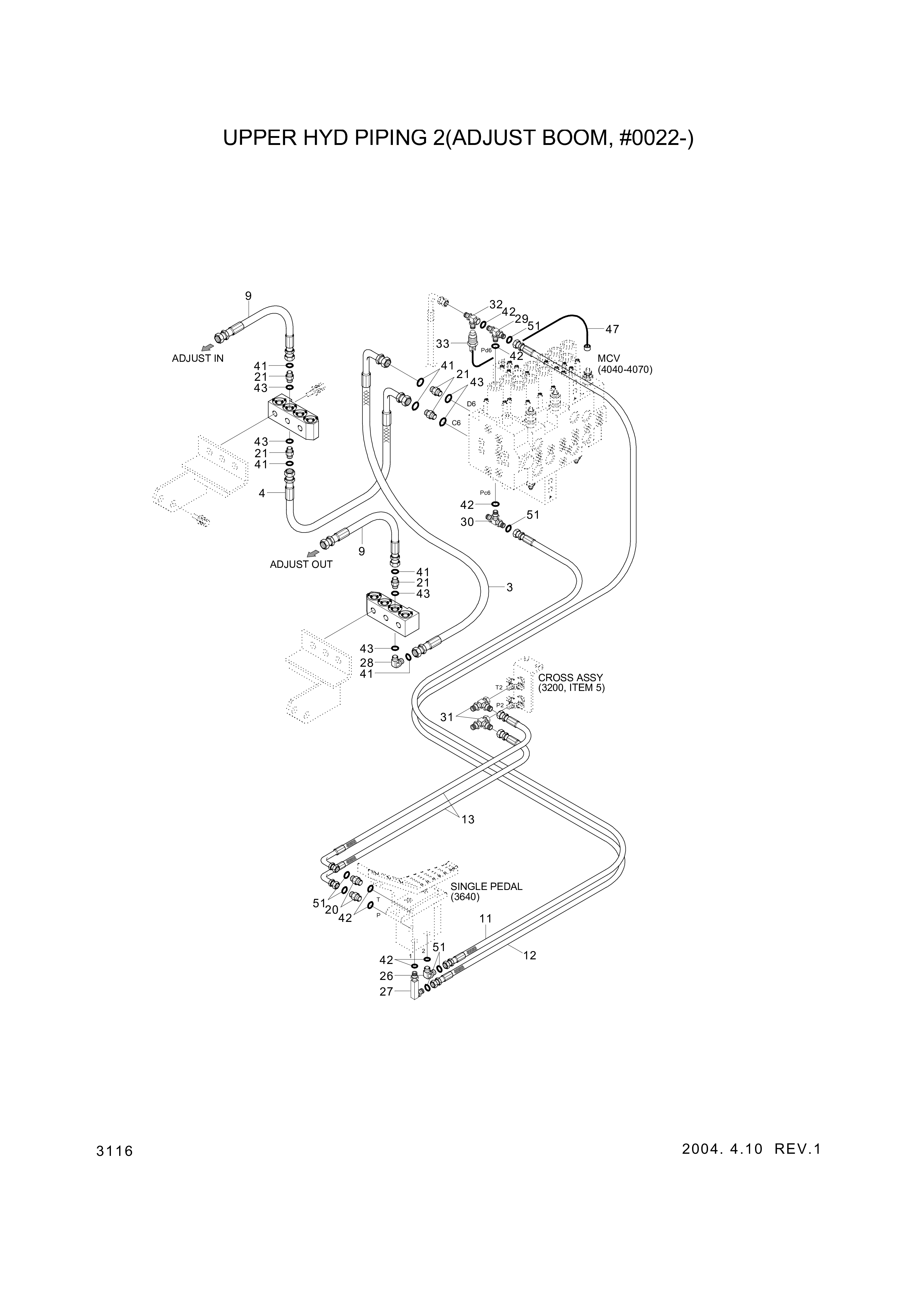 drawing for Hyundai Construction Equipment P930-127014 - HOSE ASSY-ORFS&THD