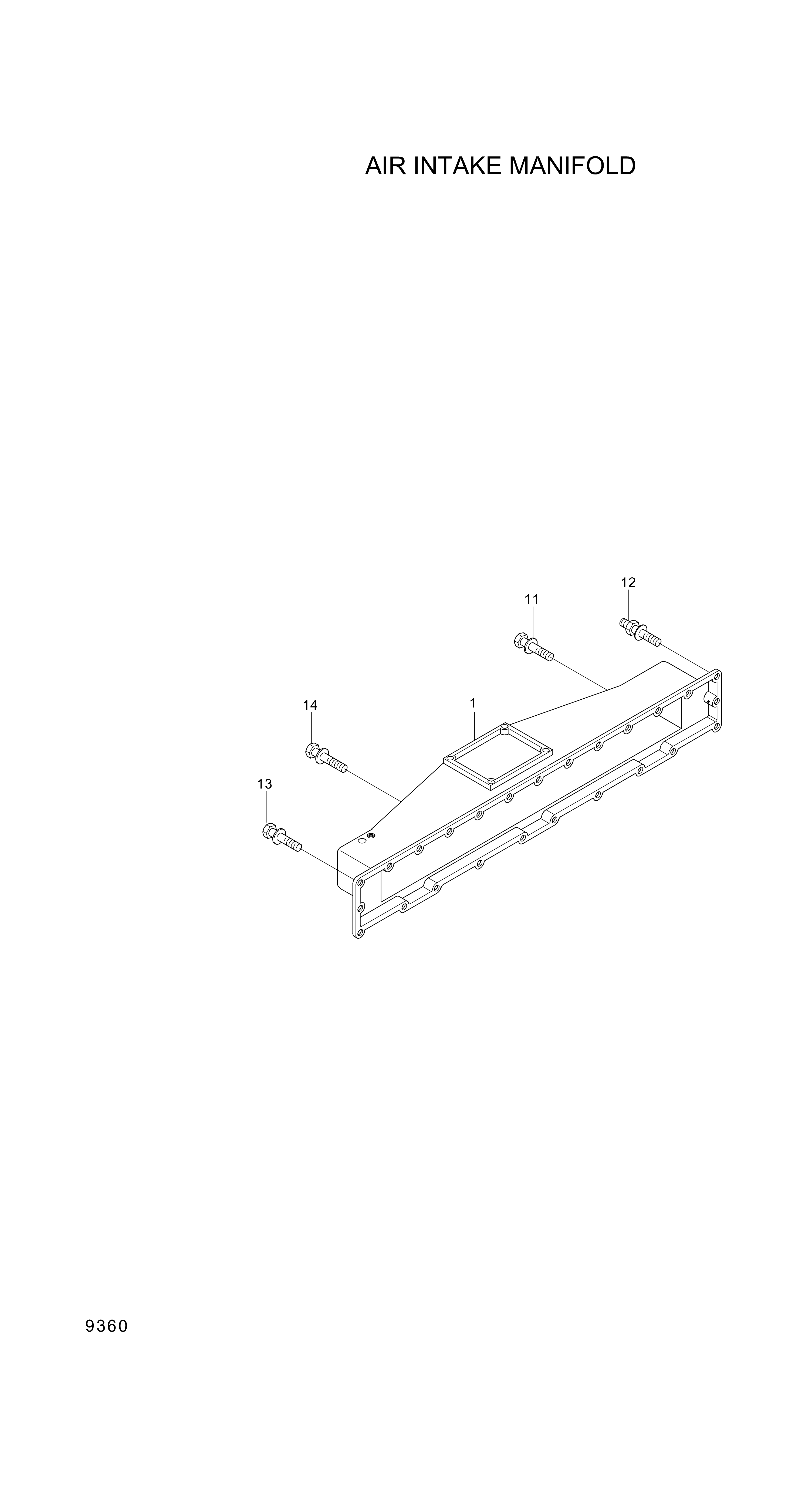Technical drawing of Hyundai Construction Equipment YUBP-05252 MANIFOLD-INLET with dimensions and layout (figure 4)