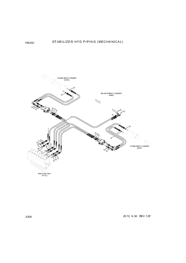 drawing for Hyundai Construction Equipment P930-066009 - HOSE ASSY-ORFS&THD