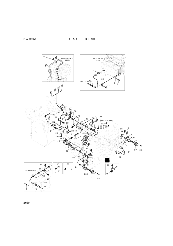 Technical drawing of Hyundai Construction Equipment 21L7-60290 HOUSING-RECEP with dimensions and layout (figure 4)