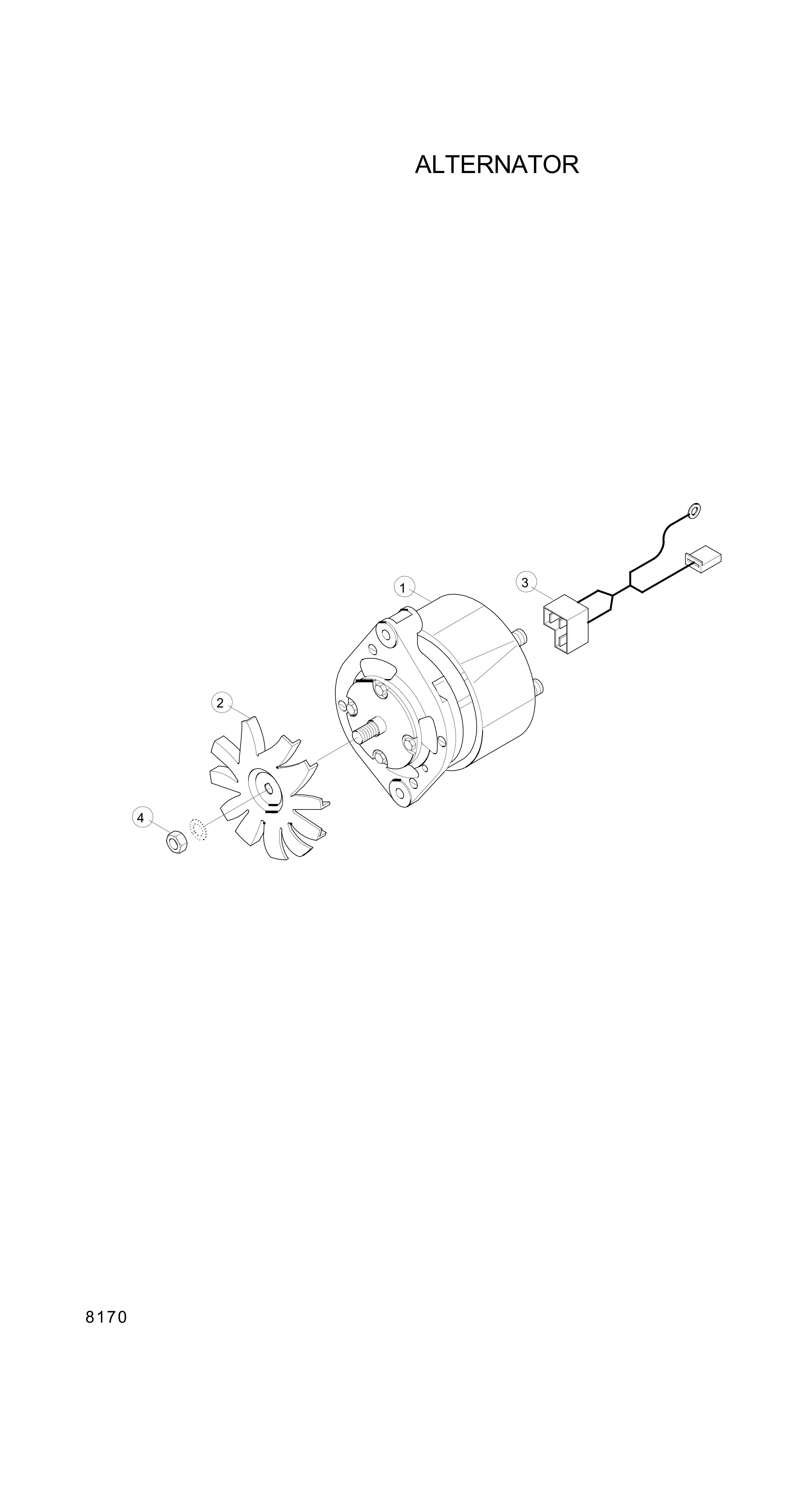 drawing for Hyundai Construction Equipment YUBP-07124 - FAN-ALTERNATOR