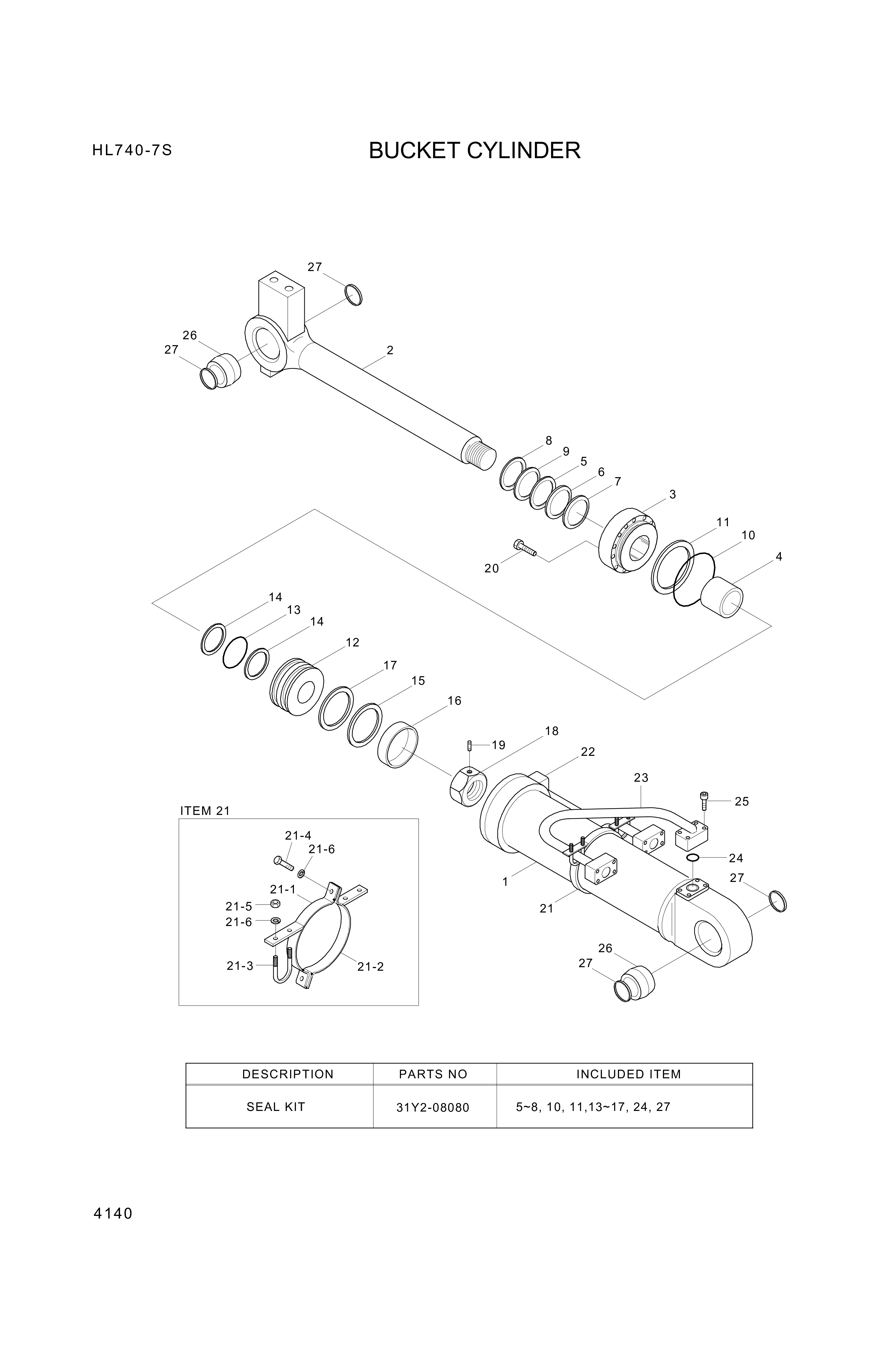 drawing for Hyundai Construction Equipment S017-100554 - BOLT-HEX