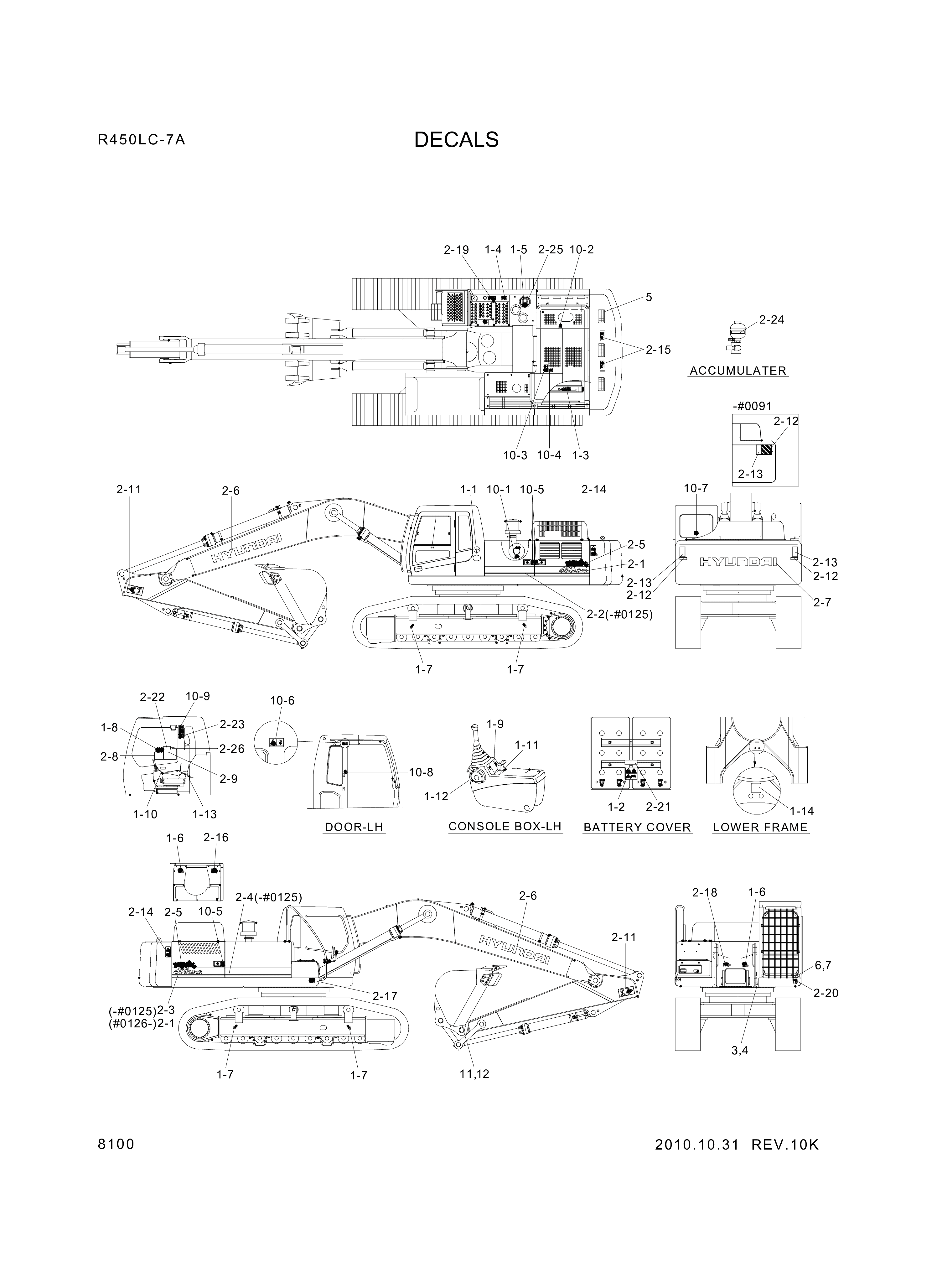 drawing for Hyundai Construction Equipment 93NB-04100 - DECAL KIT-LIFT CHART