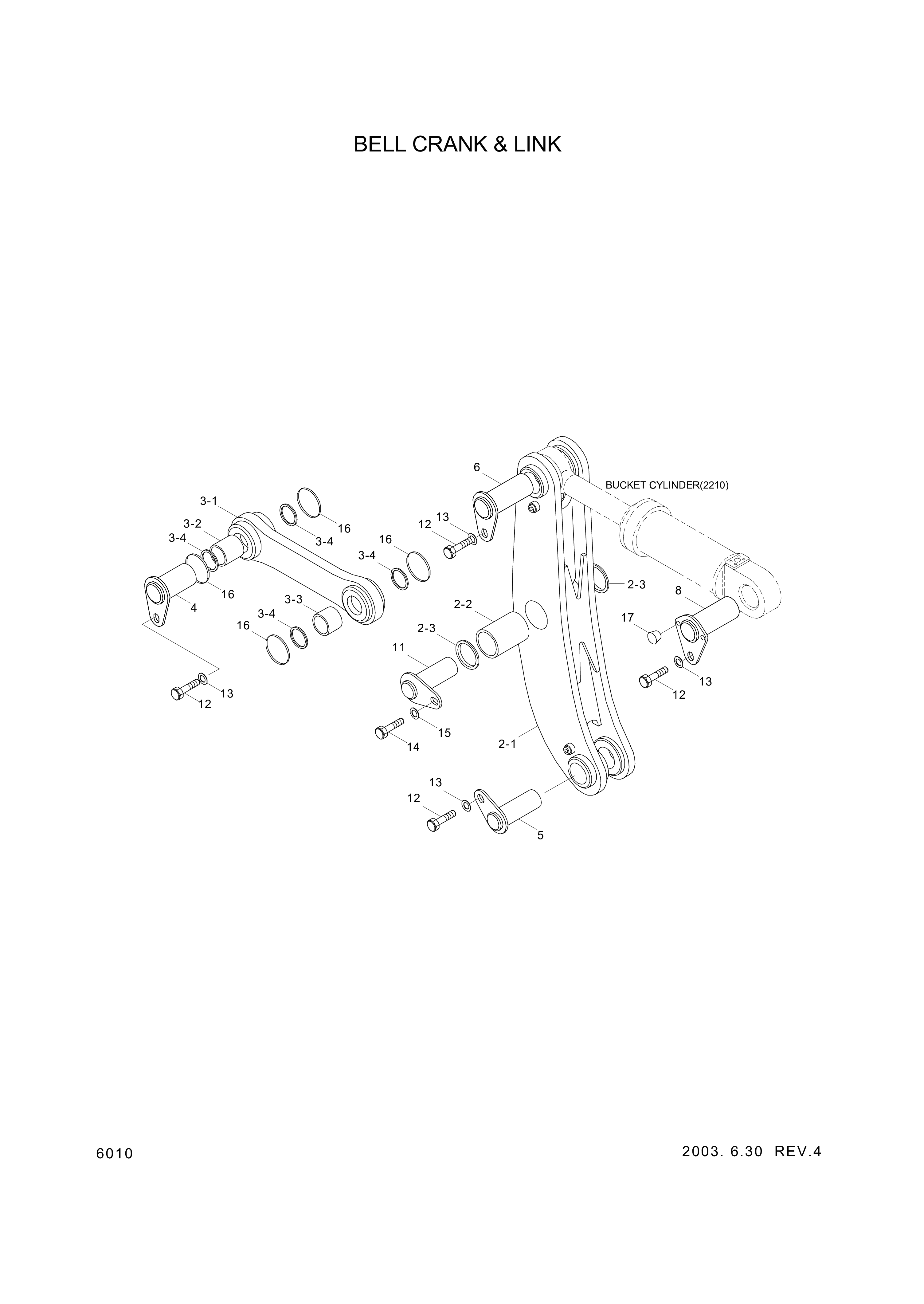 drawing for Hyundai Construction Equipment 64L4-00094 - BELLCRANK