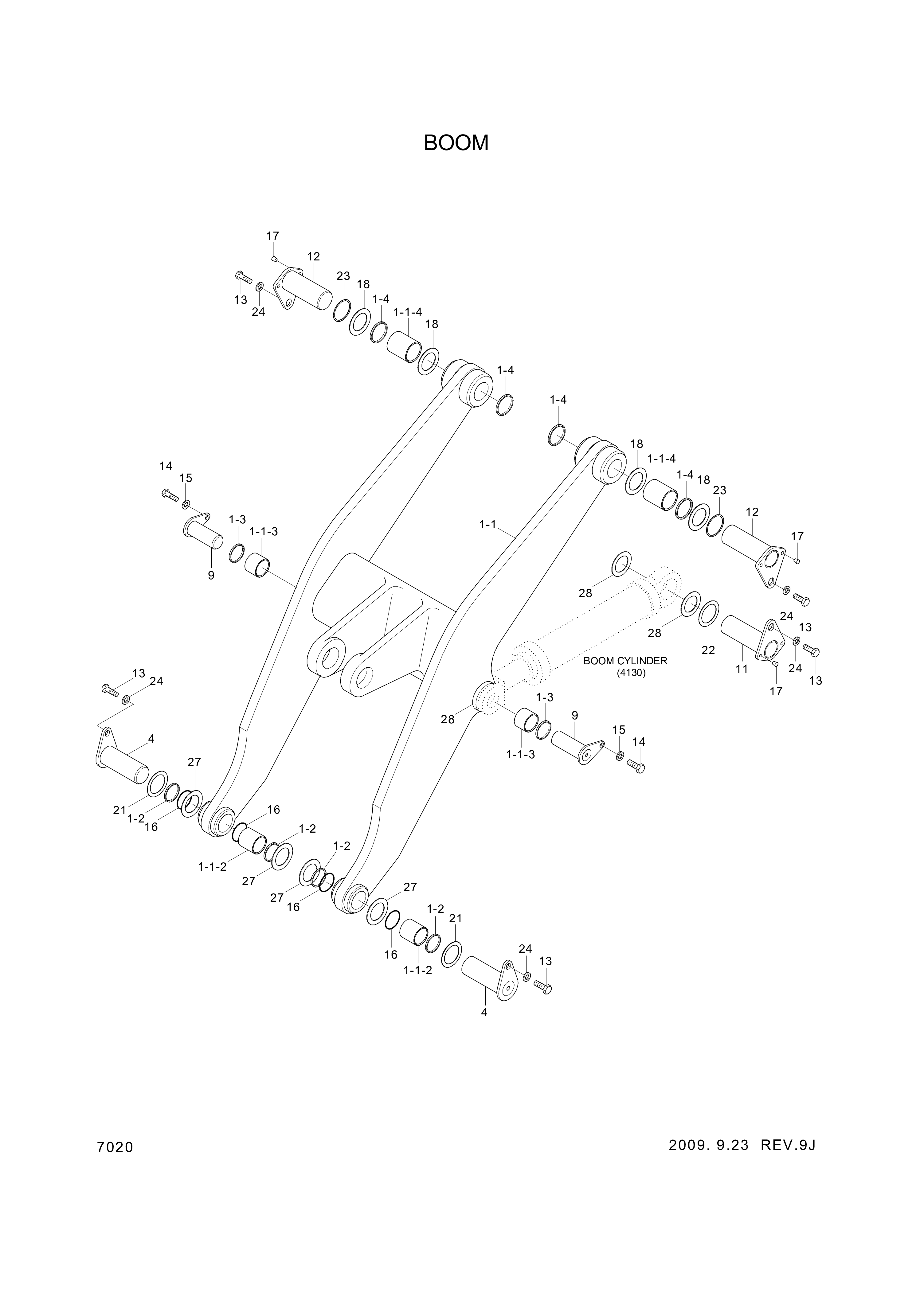 drawing for Hyundai Construction Equipment 61LC-10020 - BODY-BOOM