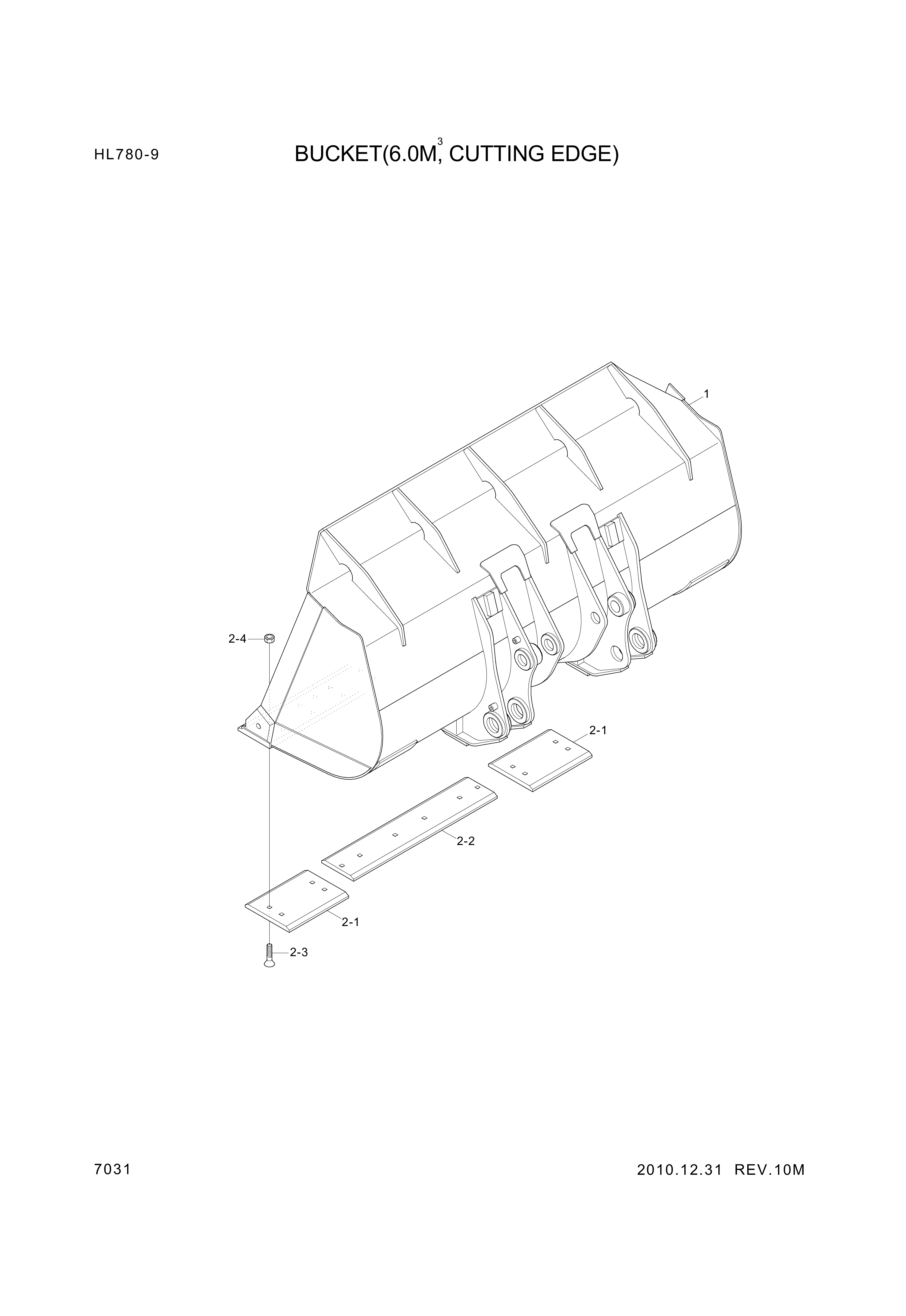 drawing for Hyundai Construction Equipment 61LQ-00910 - CUTTINGEDGE KIT