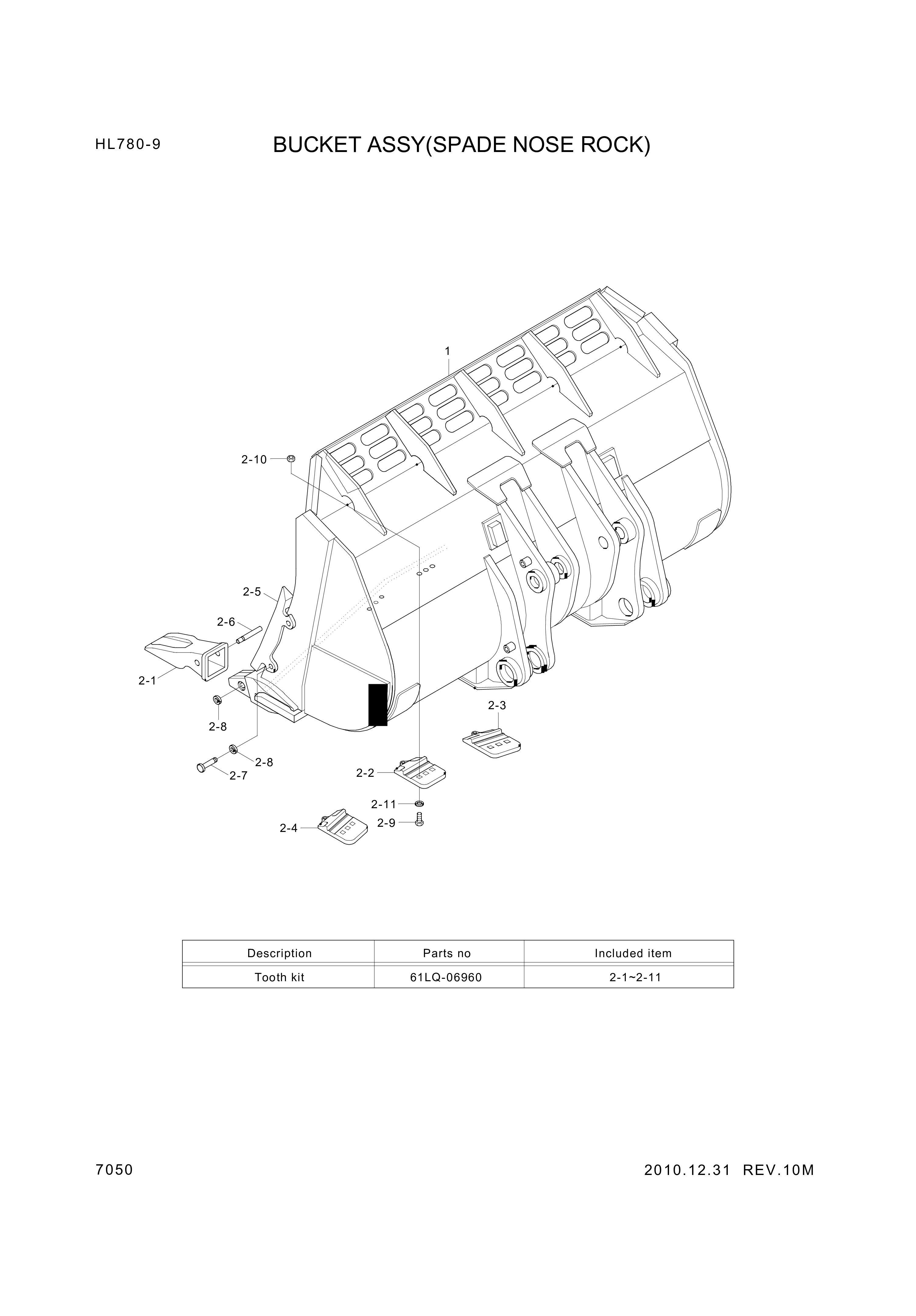 drawing for Hyundai Construction Equipment 61LH-06860GG - SEGMENT-LH