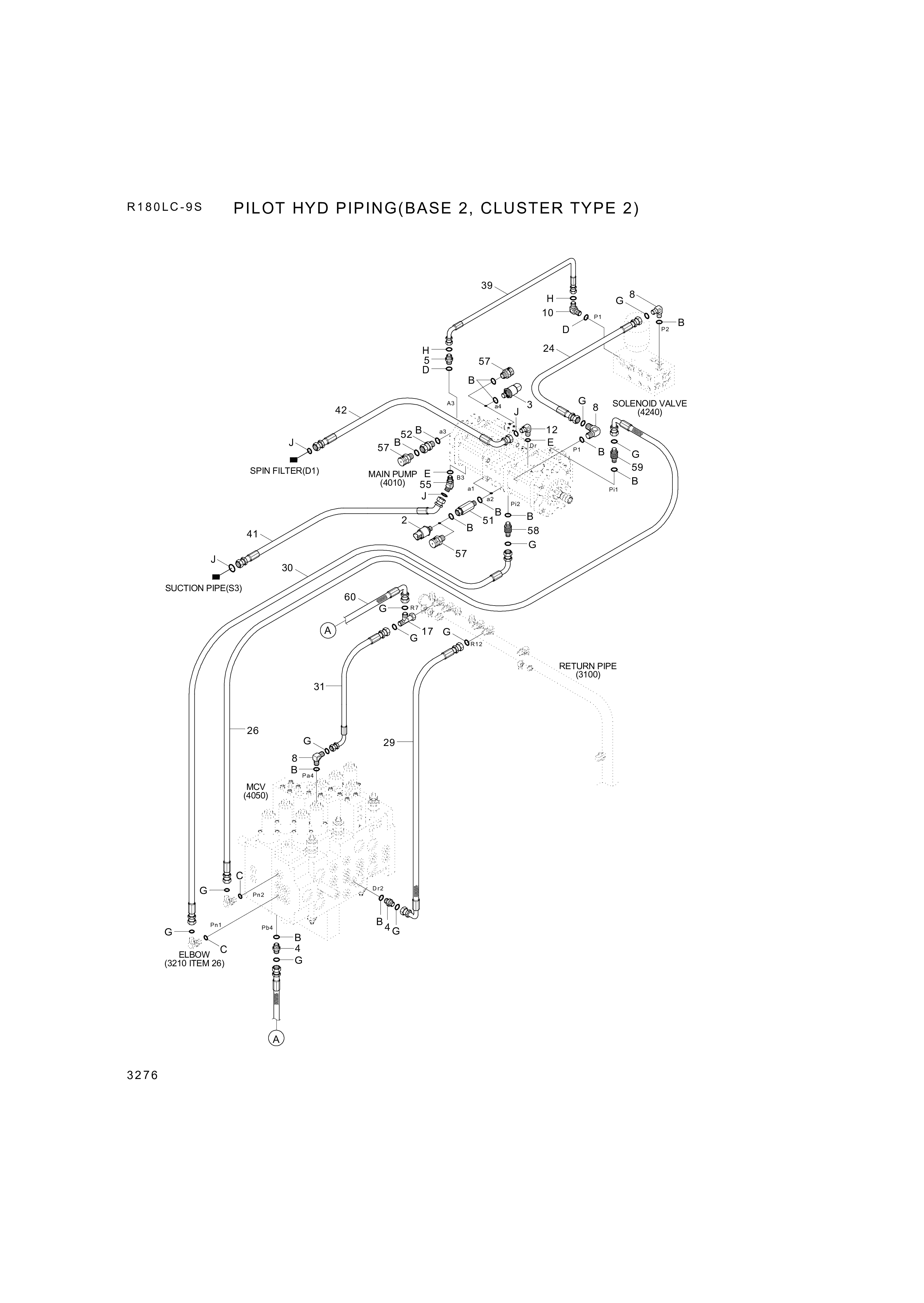 drawing for Hyundai Construction Equipment P930-043044 - HOSE ASSY-ORFS&THD