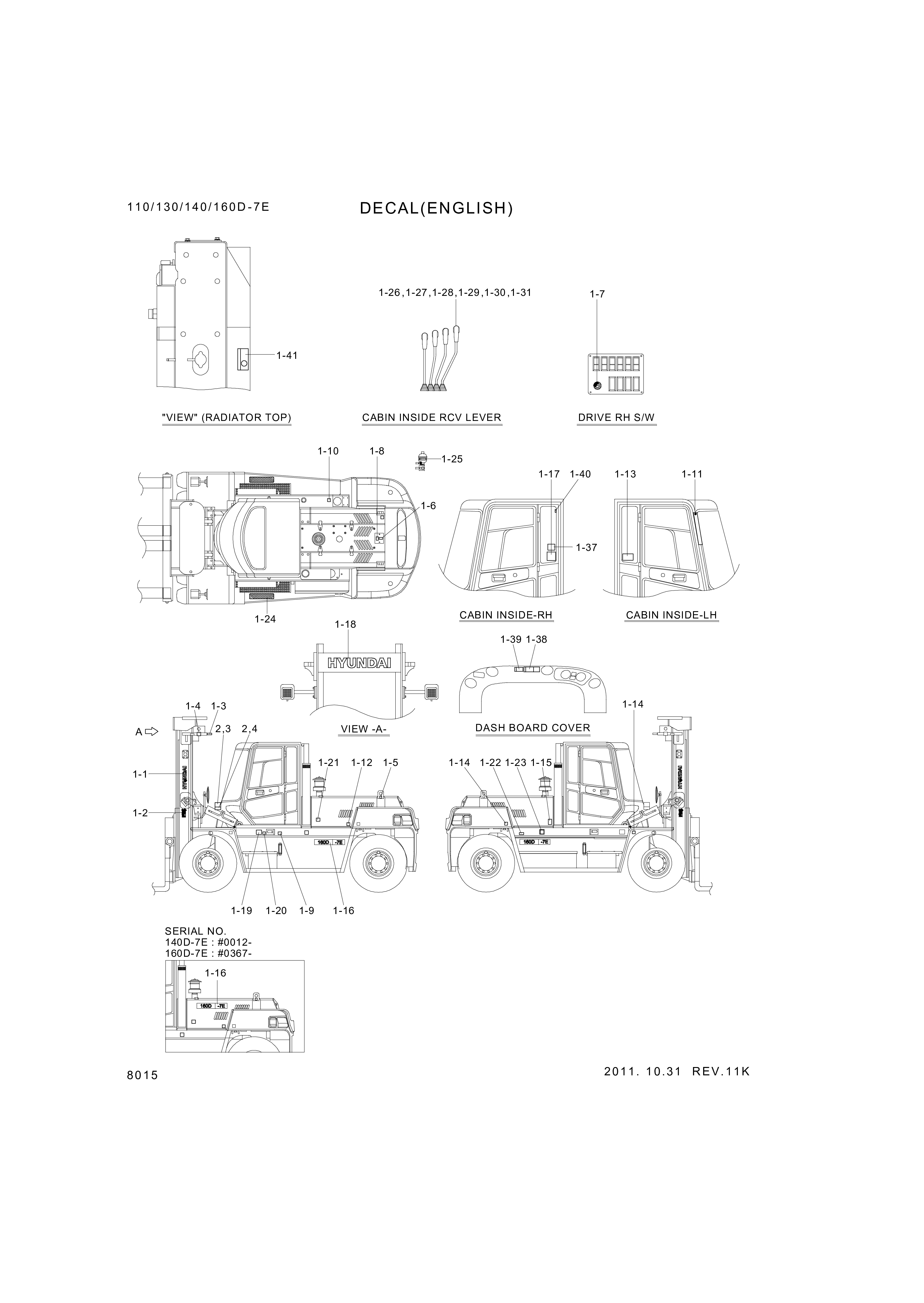 Technical drawing of Hyundai Construction Equipment 93FT-02001 DECAL-MODEL NAME with dimensions and layout (figure 2)