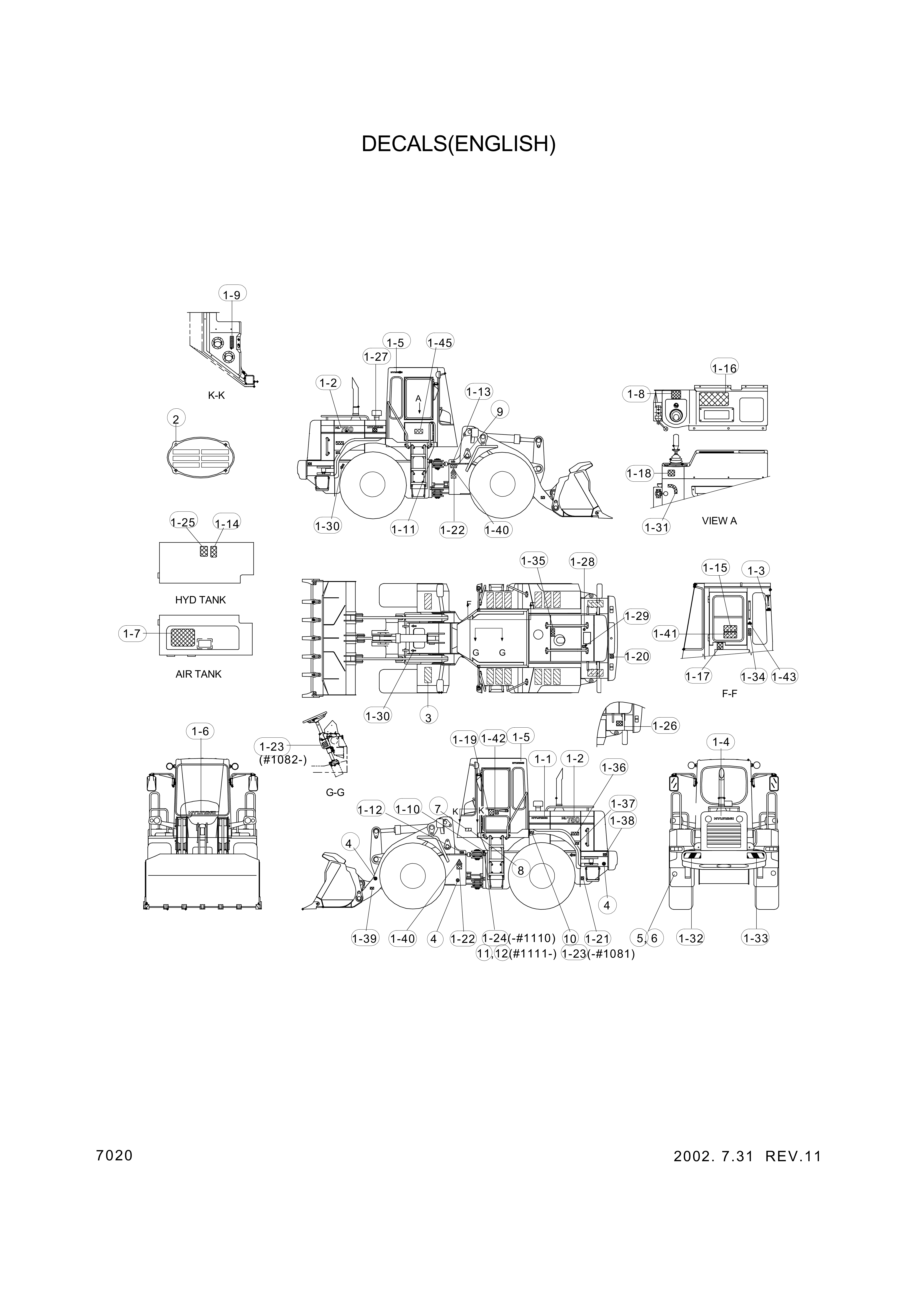 drawing for Hyundai Construction Equipment 94L3-00872 - DECAL-SERVICE&LUB