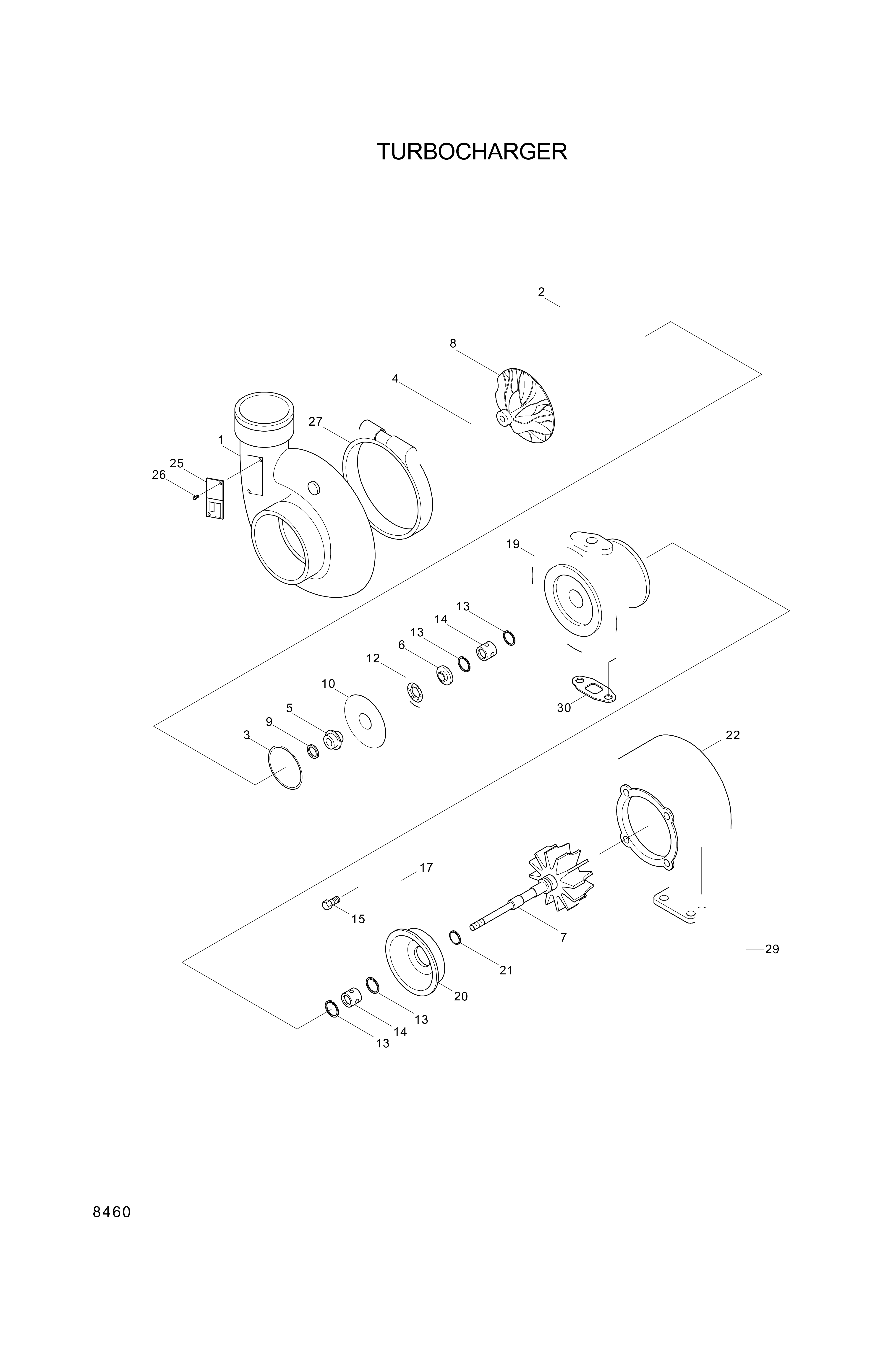 drawing for Hyundai Construction Equipment YUBP-05470 - HOUSING-BEARING