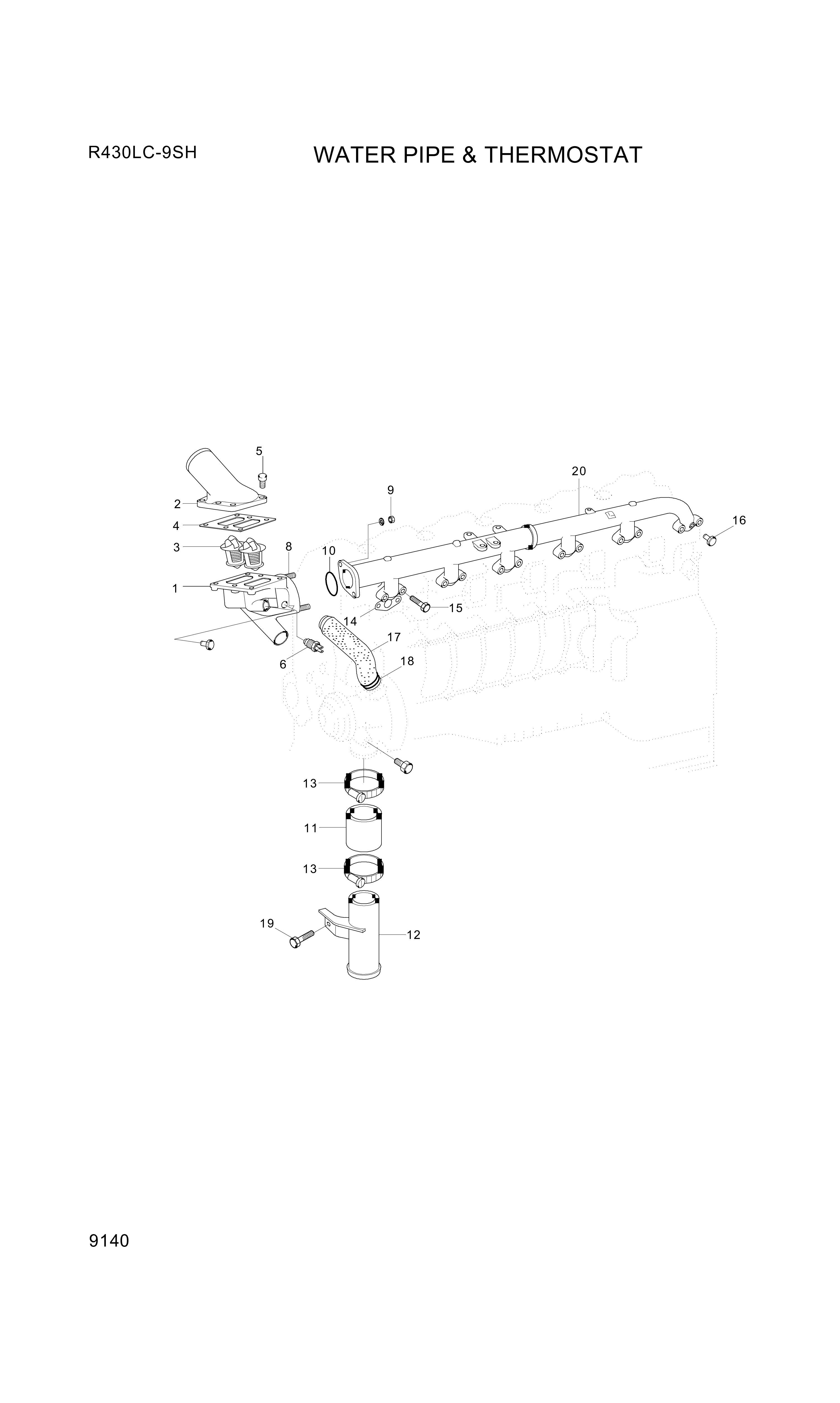 drawing for Hyundai Construction Equipment 94345-72000 - O-RING, WATER OUT PIPE