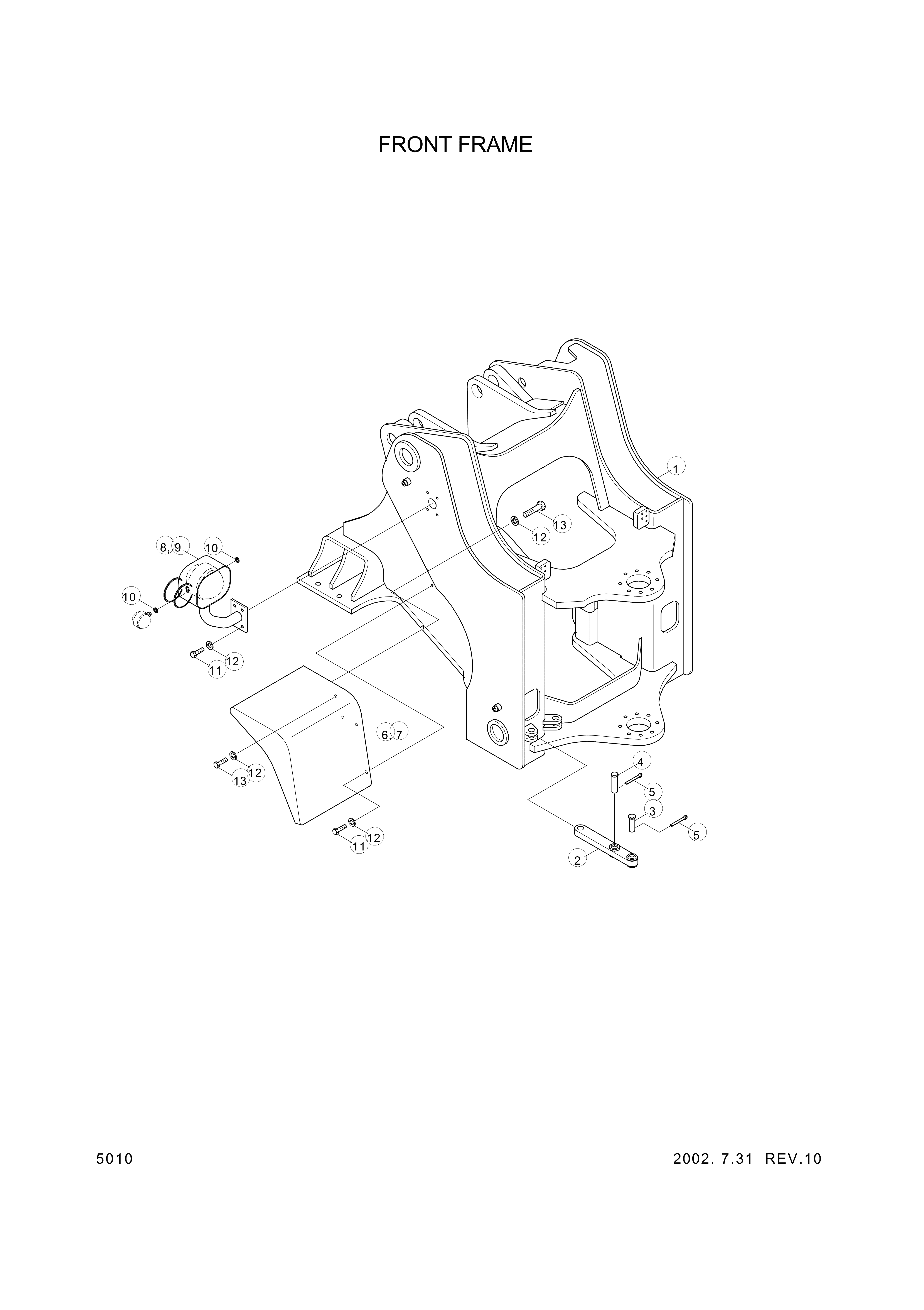 drawing for Hyundai Construction Equipment 71L6-20102 - FENDER-FR RH