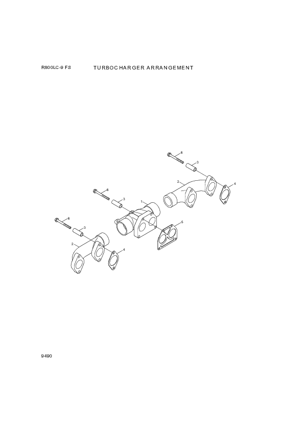 drawing for Hyundai Construction Equipment YUBP-04812 - MANIFOLD-EXH