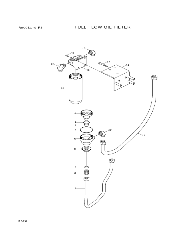 Technical drawing of Hyundai Construction Equipment YUBP-06798 SCREW-HEX with dimensions and layout (figure 5)