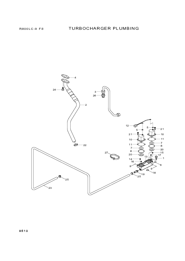 Technical drawing of Hyundai Construction Equipment YUBP-05709 SEAL-GROMMET with dimensions and layout (figure 3)