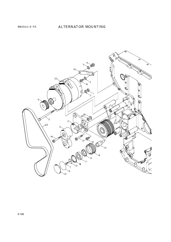 drawing for Hyundai Construction Equipment YUBP-04894 - TENSIONER ASSY-BELT