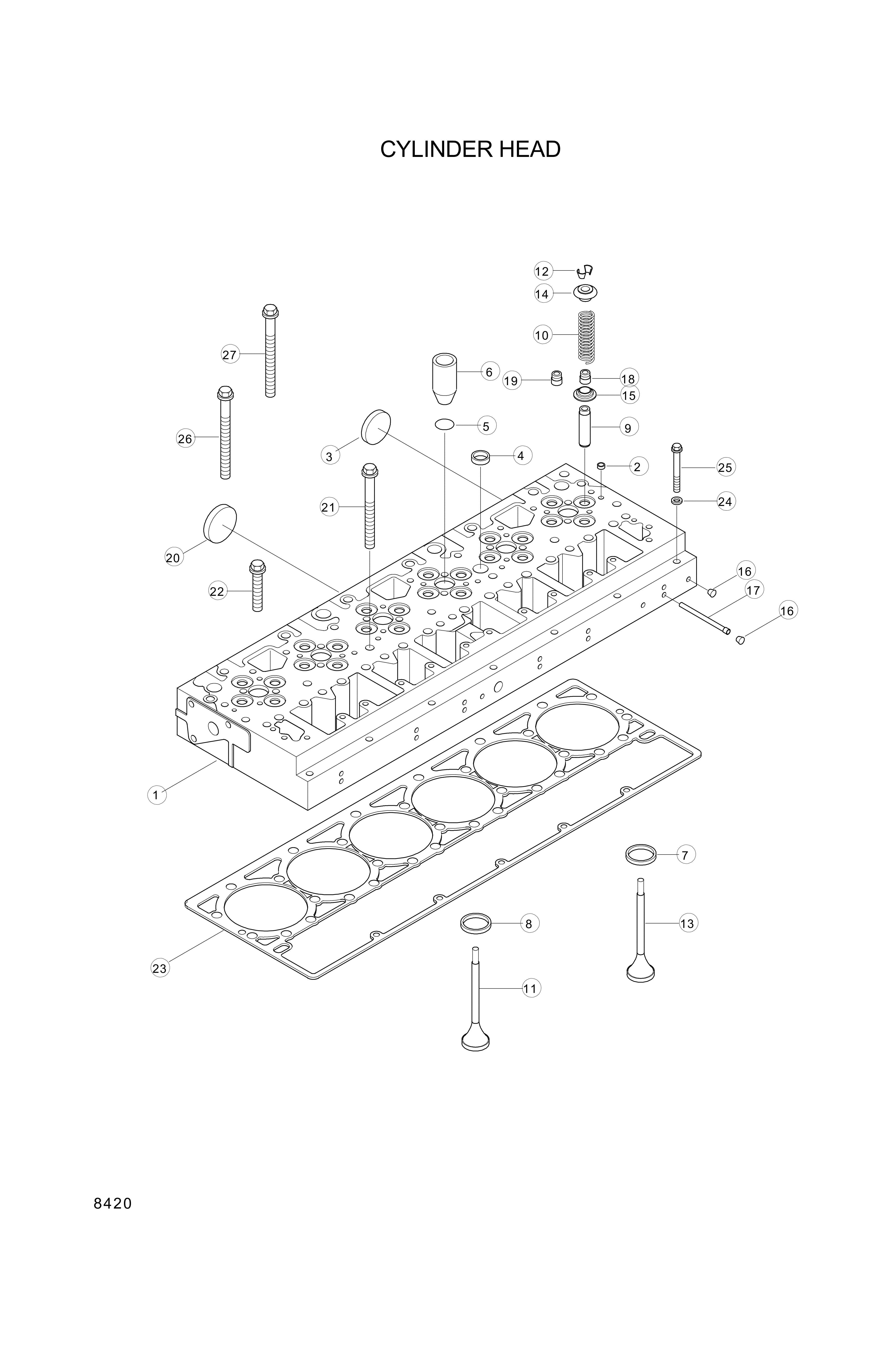 drawing for Hyundai Construction Equipment YUBP-06327 - VALVE-INTAKE